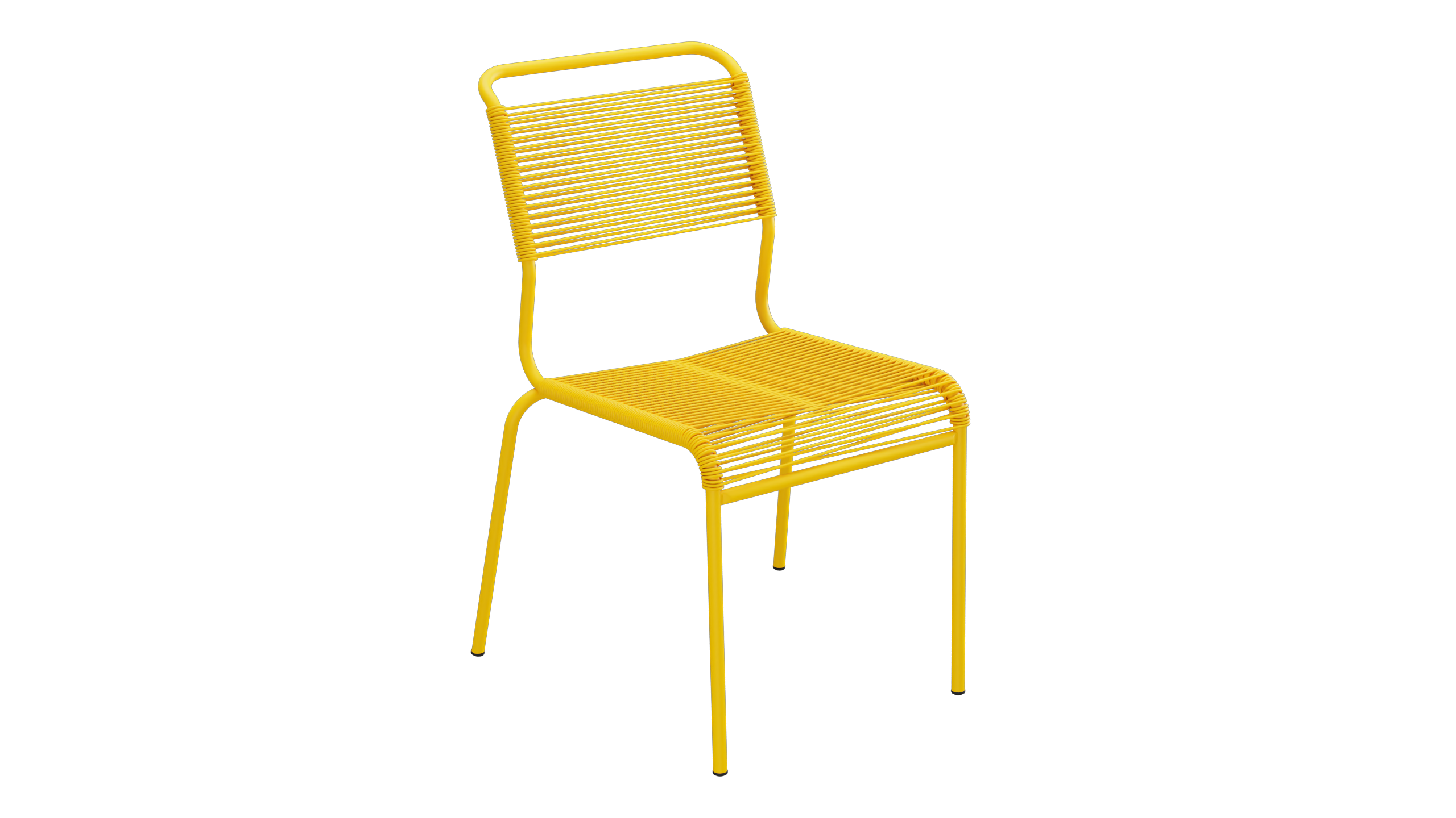 Spaghetti-Stuhl Säntis von Schaffner / Farbe: Gelb / Grösse: 57 x 61 cm