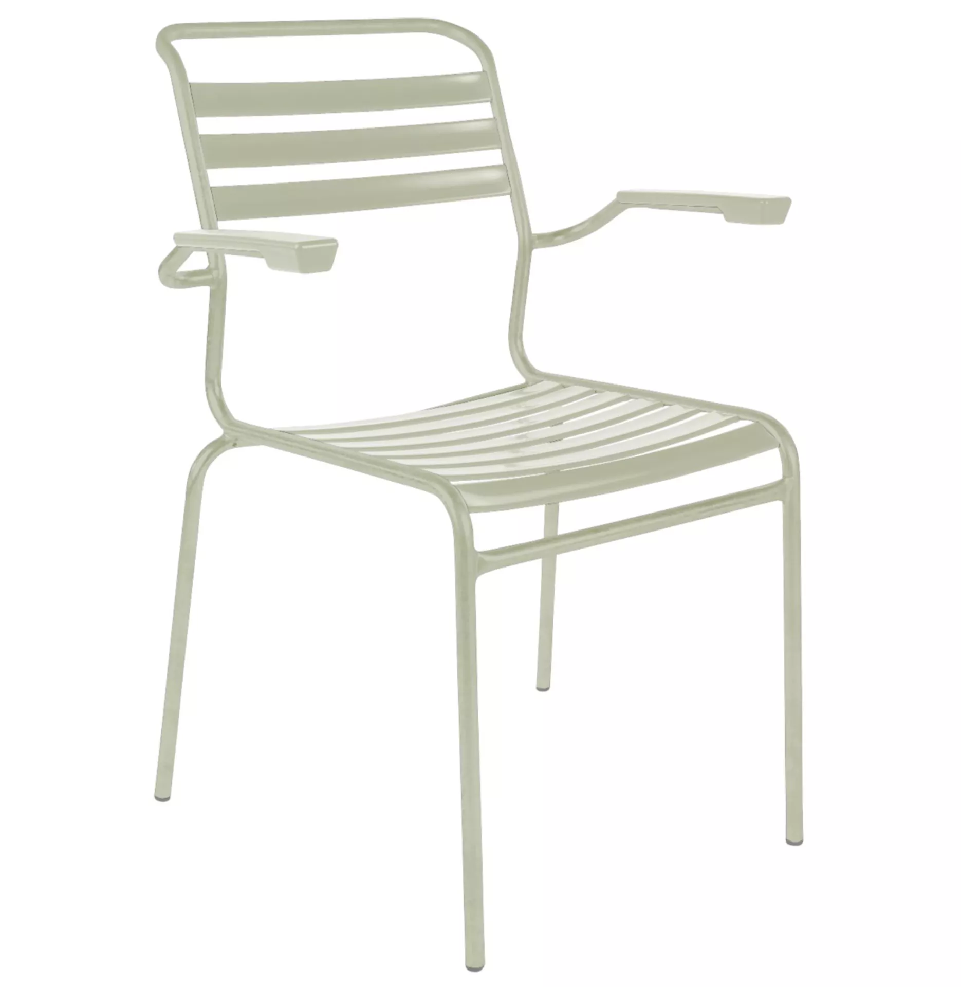 Lättli-Stuhl Säntis mit Armlehnen Schaffner / Farbe: Pastellgrün
