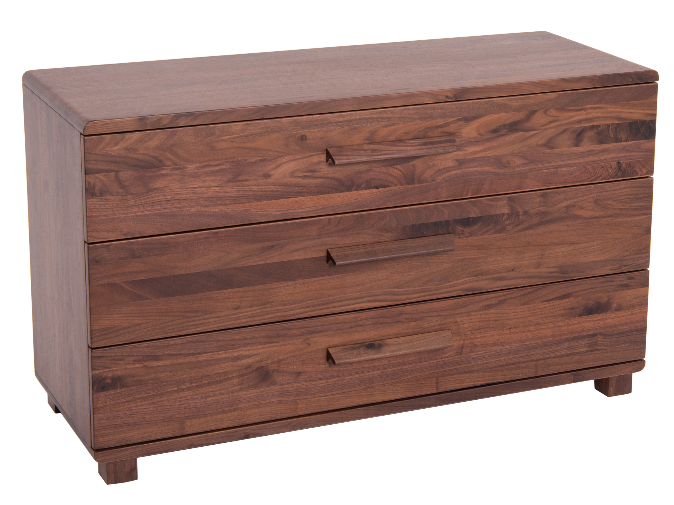 Kommode Sigma, Nussbaum Geölt, 3 Schubladen, b 120 cm / Hasena