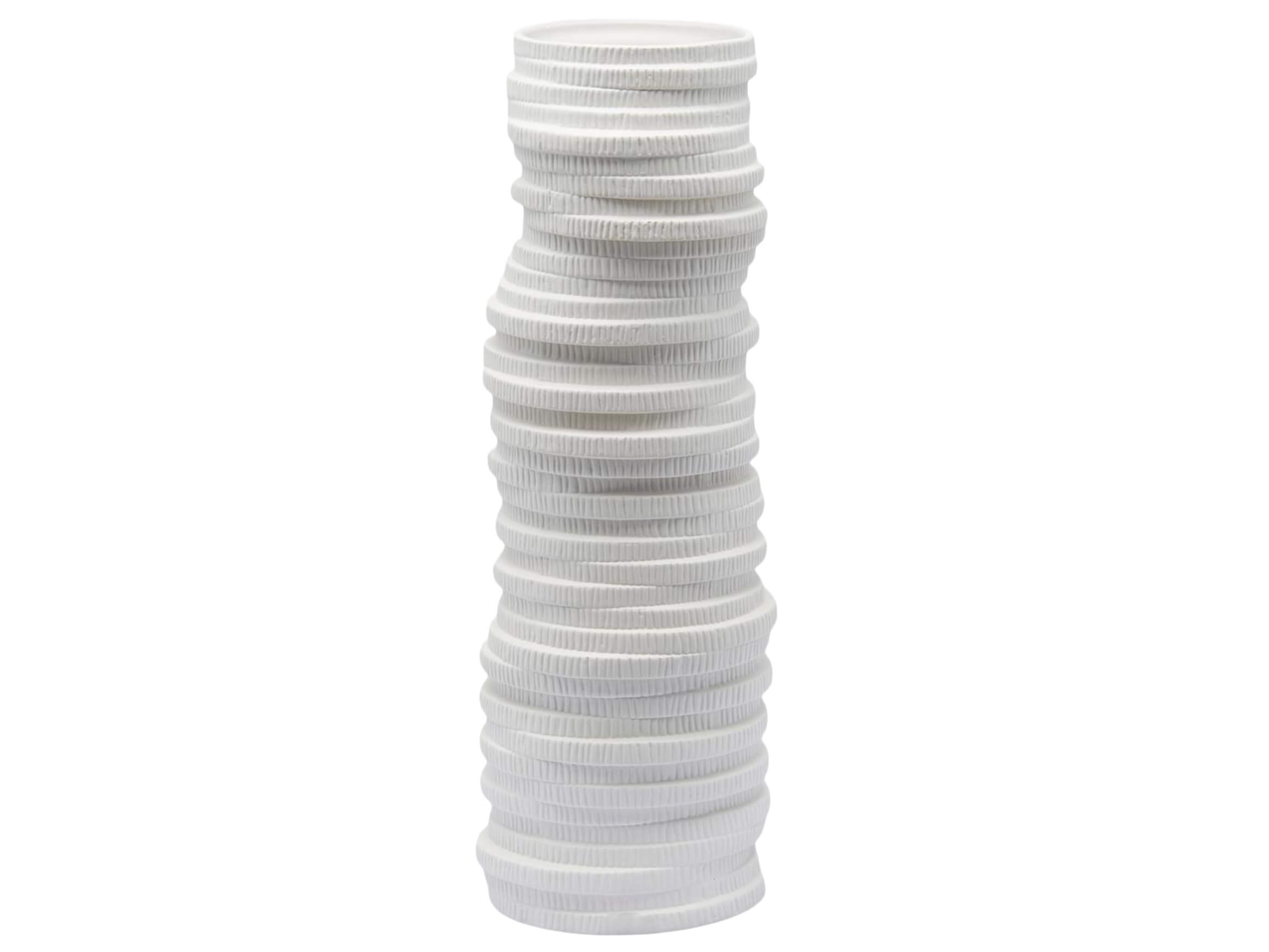 Edg Vase Scheiben Matt Weiss H: 47 cm  | Schubiger Möbel