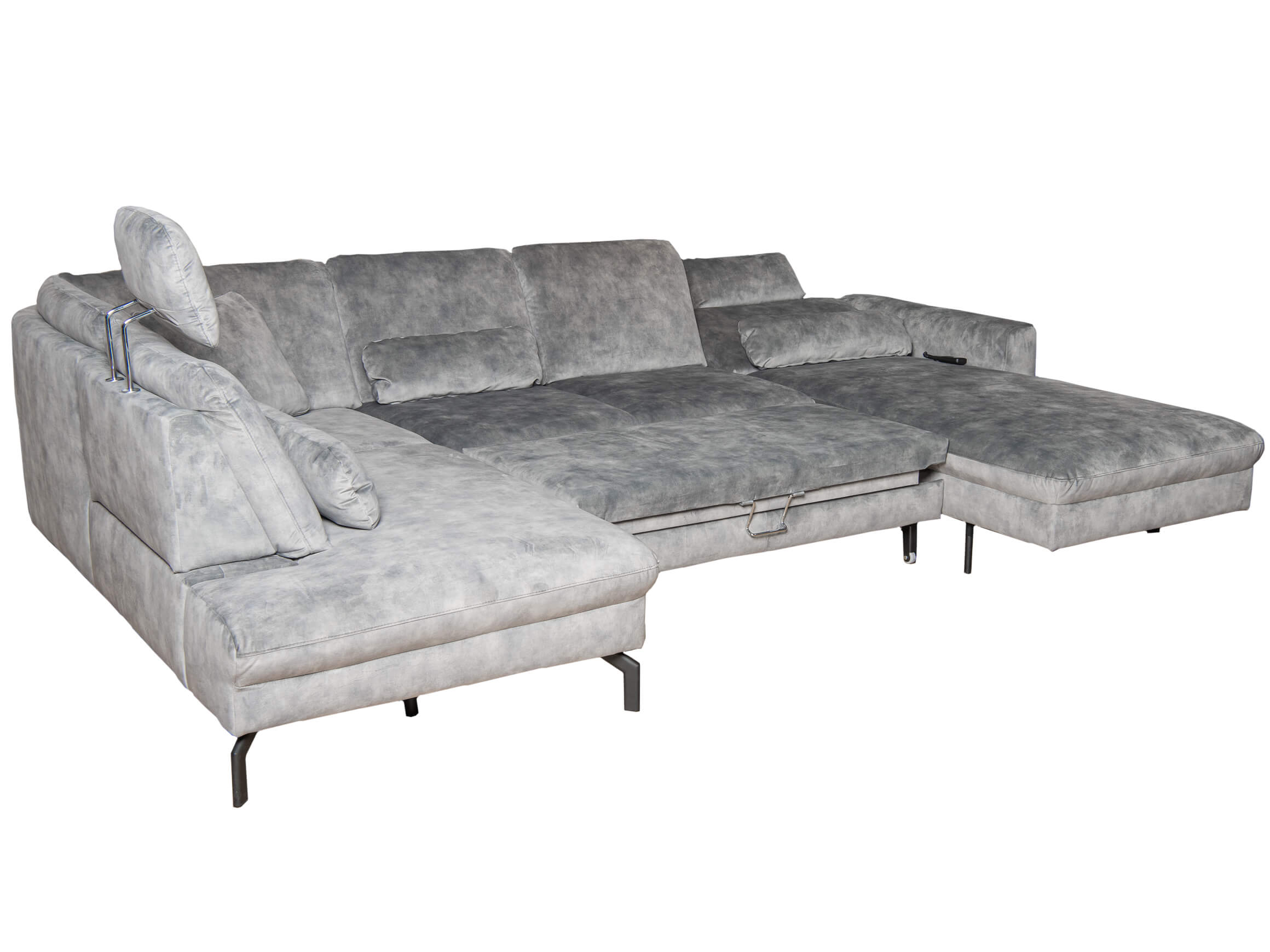Ecksofa Miles Polipol / Farbe: Salbei / Bezugsmaterial: Stoff