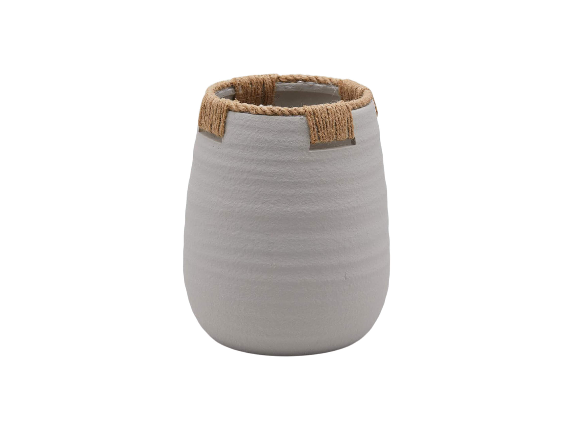 Vase Kordeloptik Grau H: 24 cm Edg / Farbe: Grau