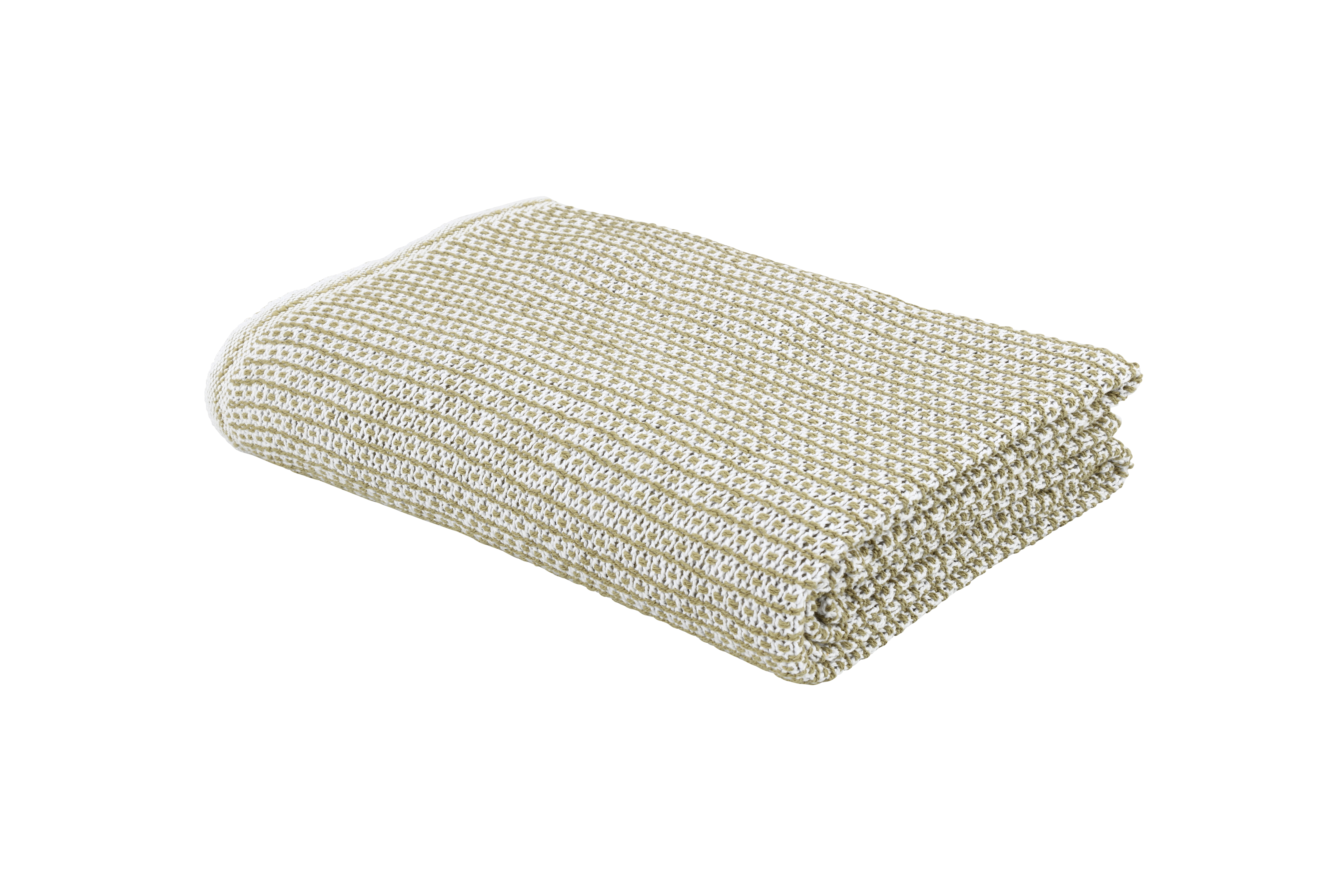 Eskitex AG Plaid Ascona Weiss/oliv 150x210 cm  | Schubiger Möbel