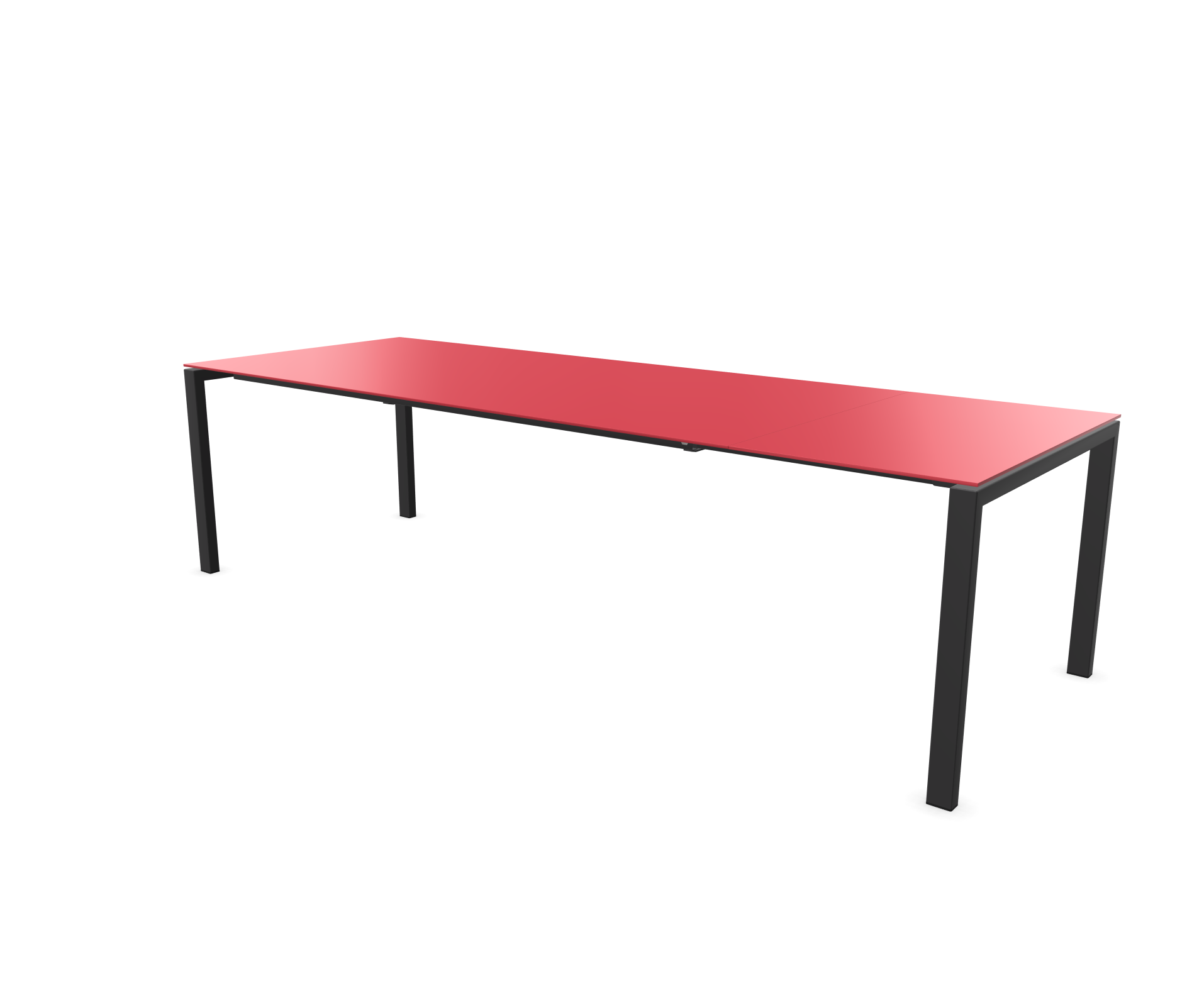 Luzern pull-out table from Schaffner / Colour: maple red / Size: 220/280 x 100 cm