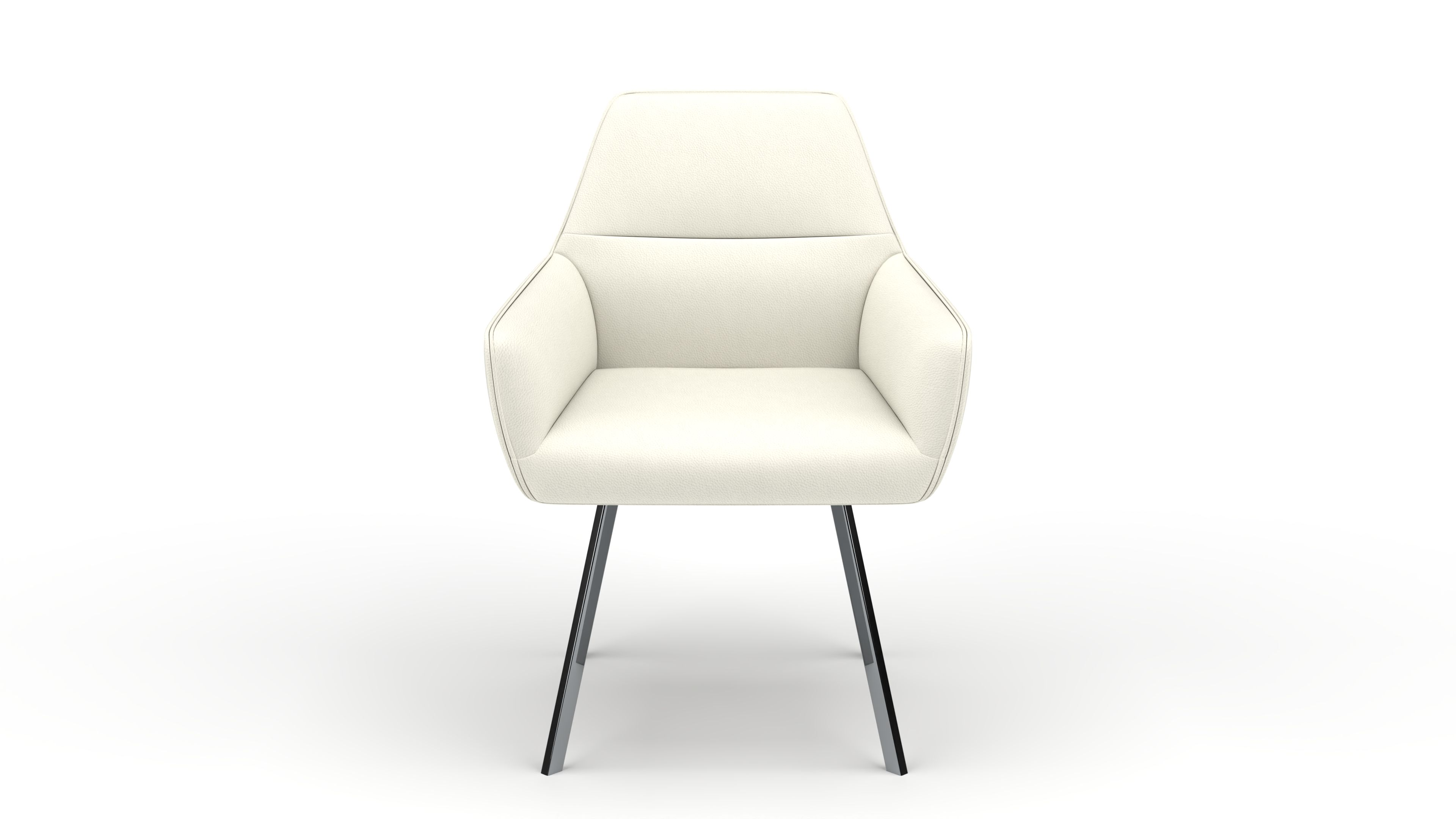 Stuhl Bellatrix - von UrbanDesign | Drehfunktion, Fuss Stahl, Leder white