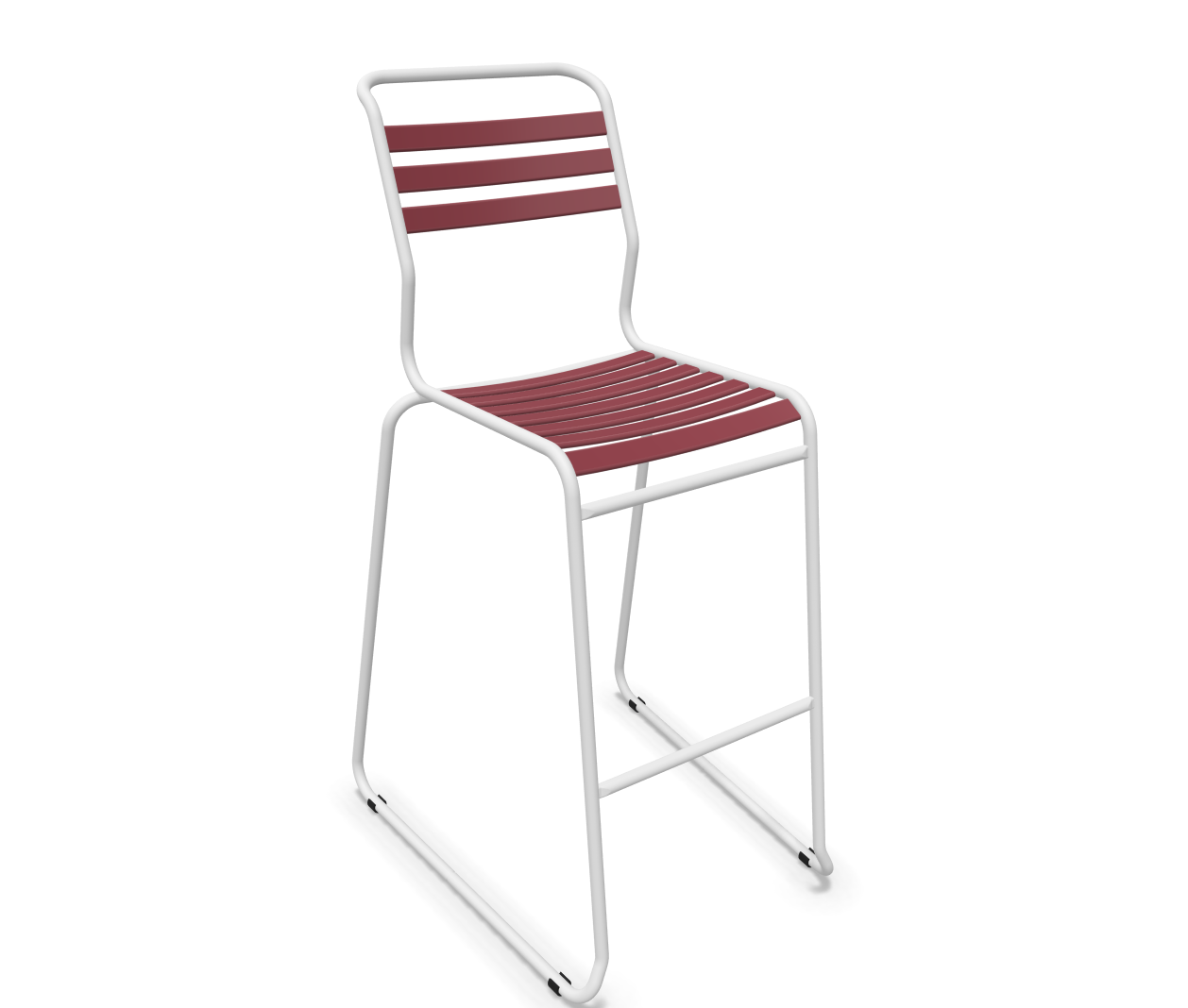 Schaffner Bar-Kufen-Lättlistuhl Säntis Rot | Schubiger Möbel