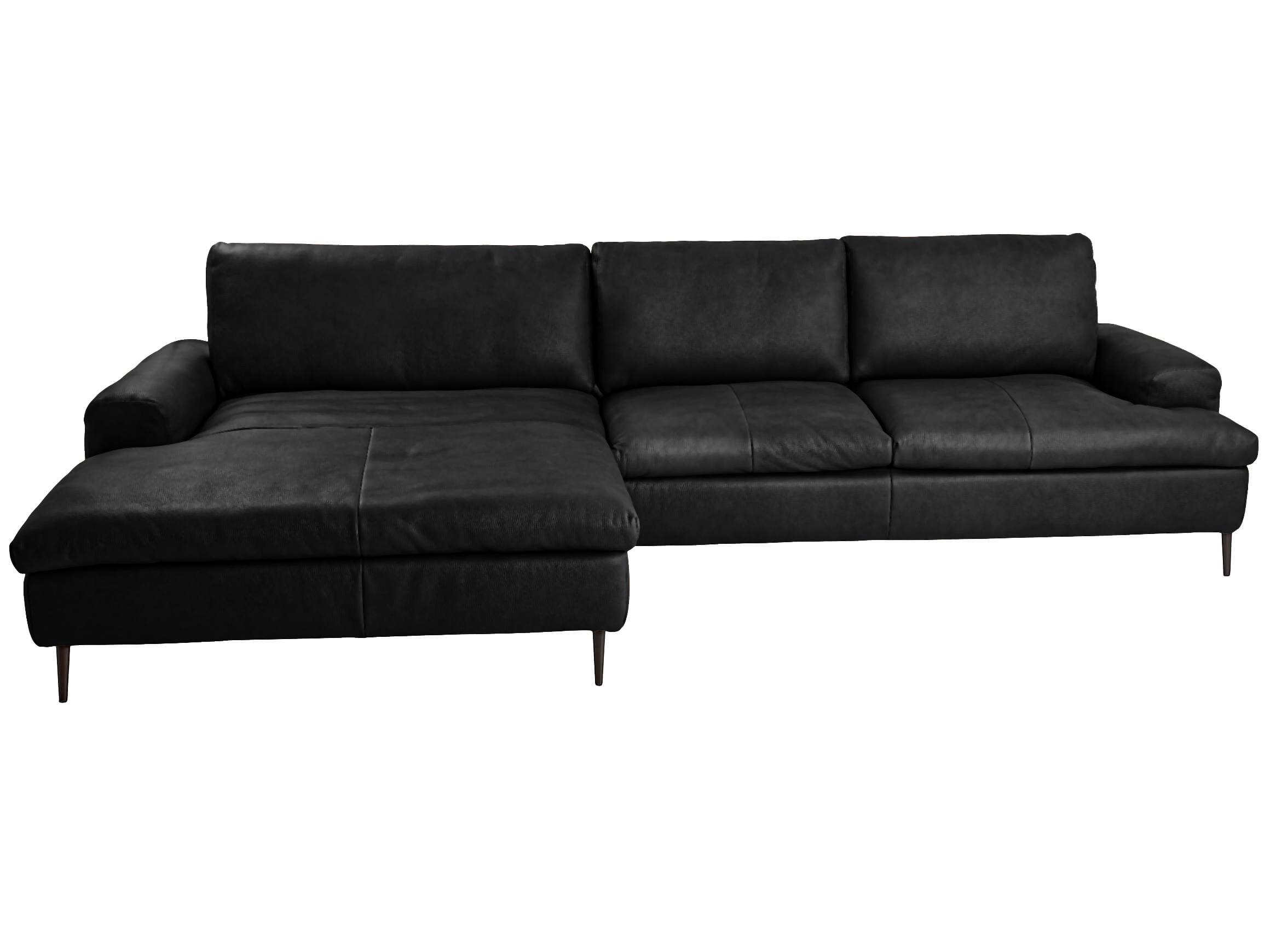 Ecksofa Vincenzo Schillig Willi / Farbe: Blackstar / Material: Leder Basic