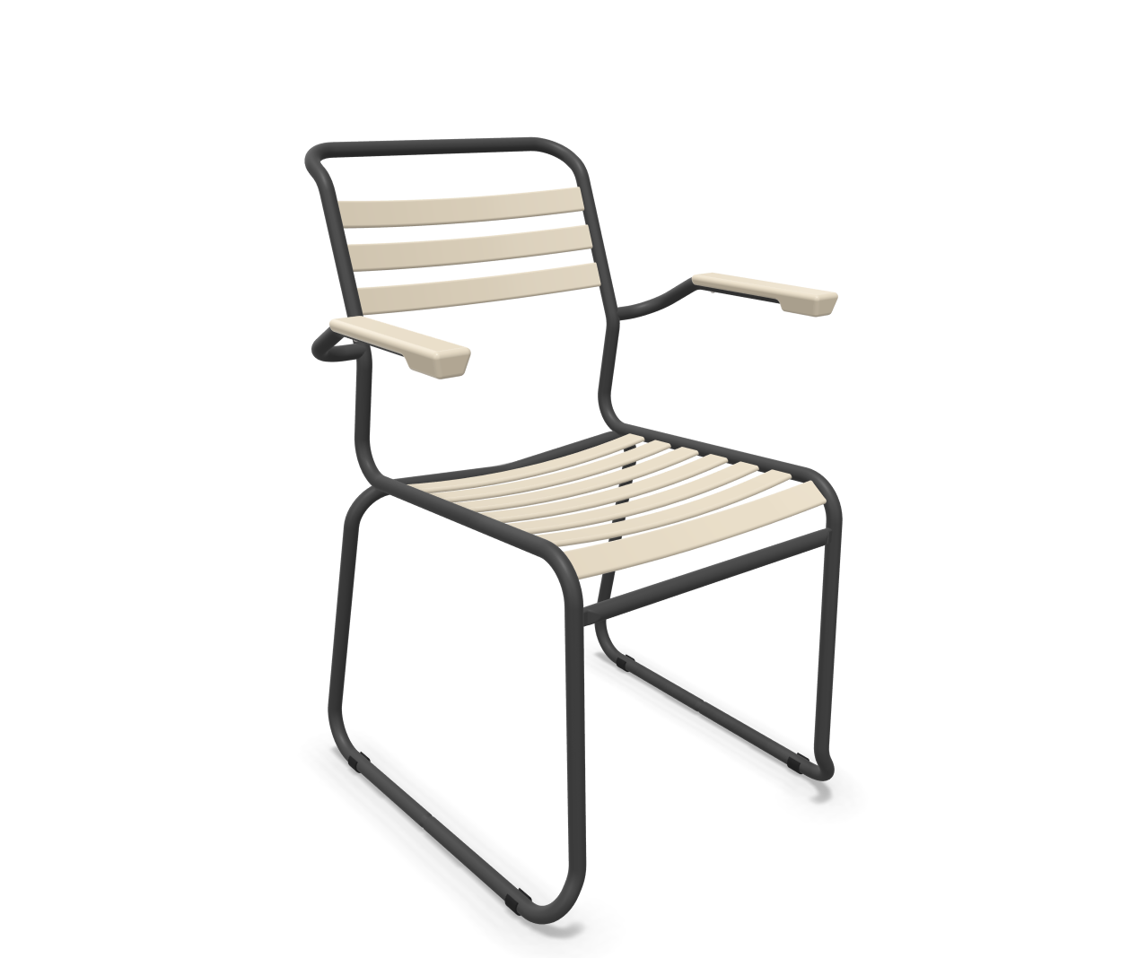 Schaffner Kufen-Lättli-Stuhl Säntis mit Lehne Beige | Schubiger Möbel