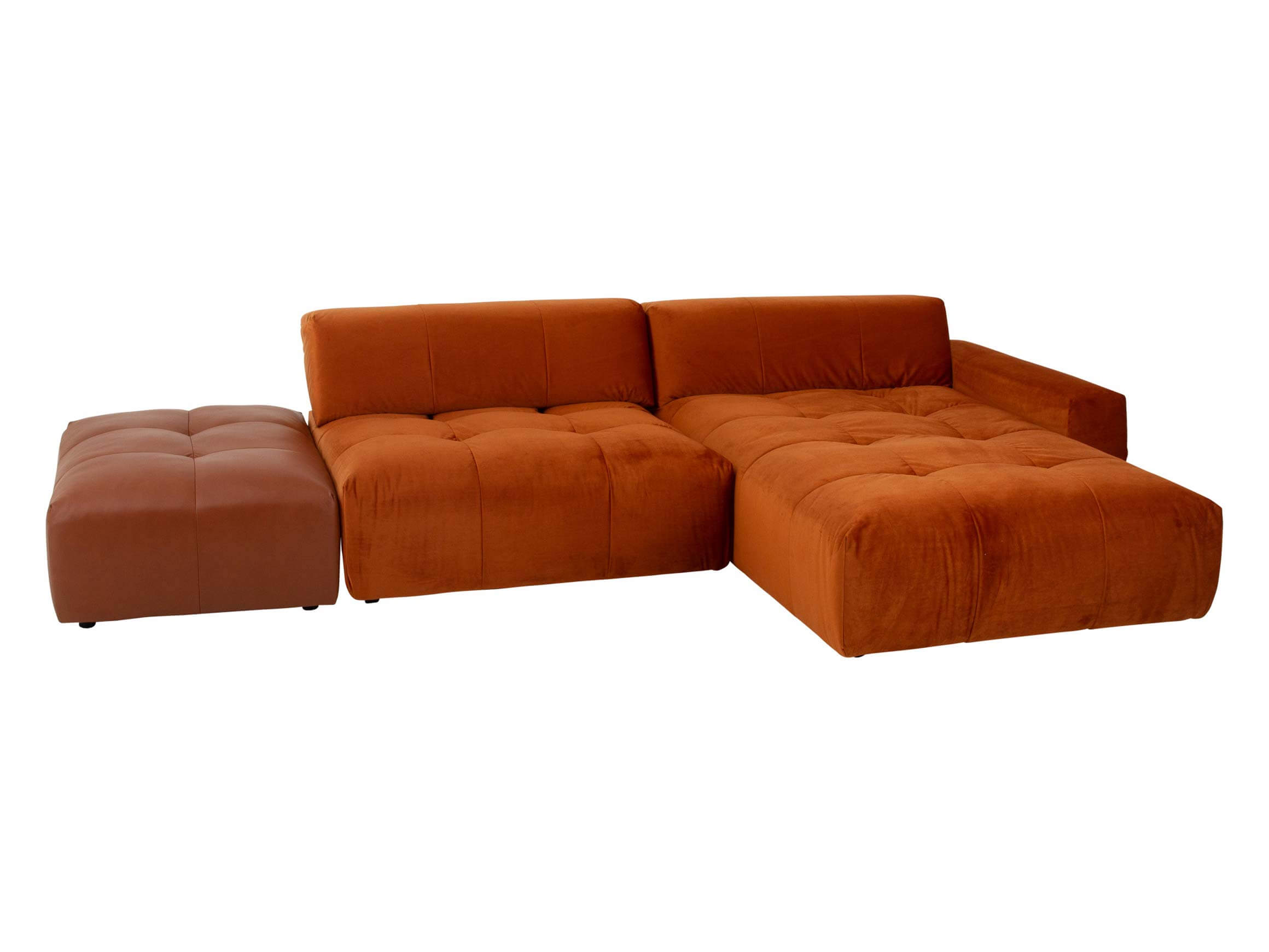 Plato Candy corner sofa / Colour: Brandy / Cover material: Leather