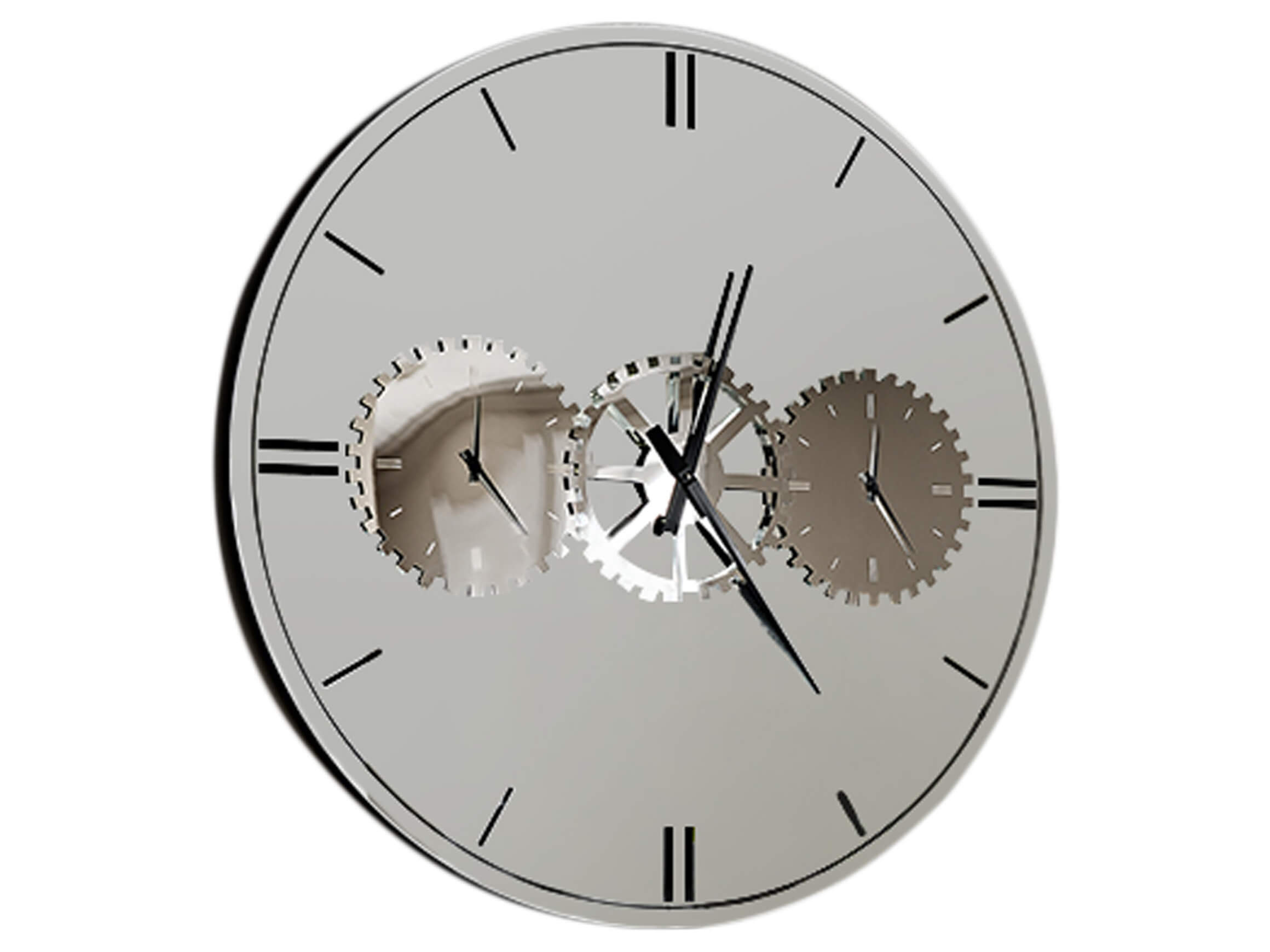 Spiegeluhr Times Cattelan / Farbe: Schwarz-Silber