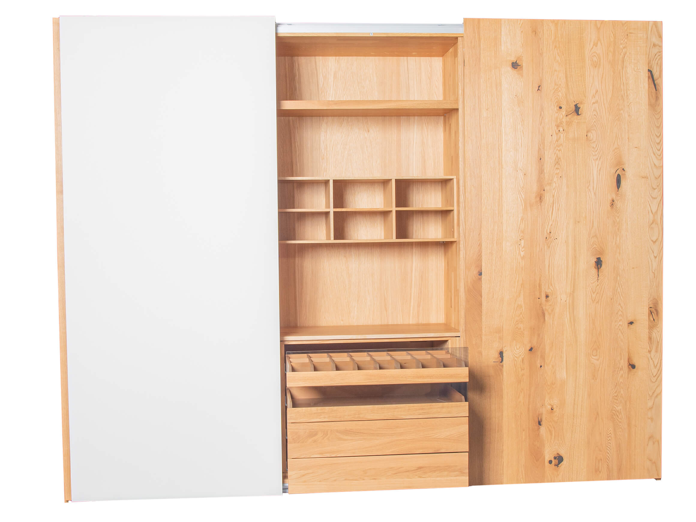 Schwebetürenschrank Soft Team 7 / Farbe: Holzfarbig Naturweiss