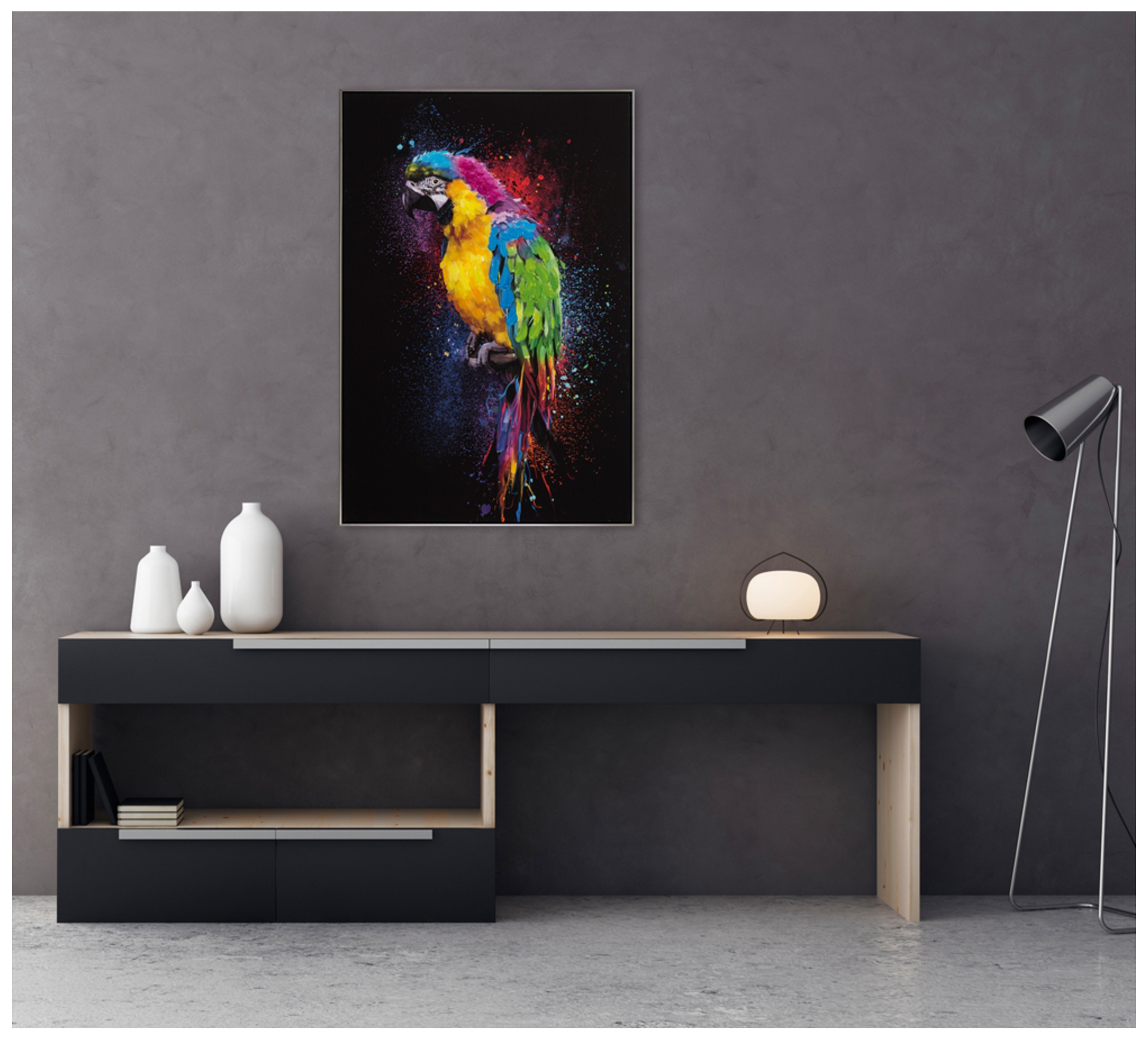 Bild Farbenprächtiger Papagei image LAND / Farbe: Mehrfarbig Schwarz