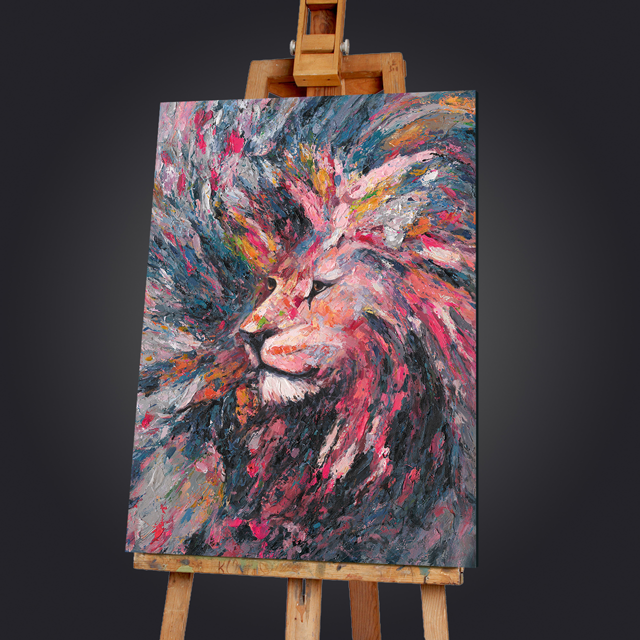 Gemälde-Abstract Lion-image LAND