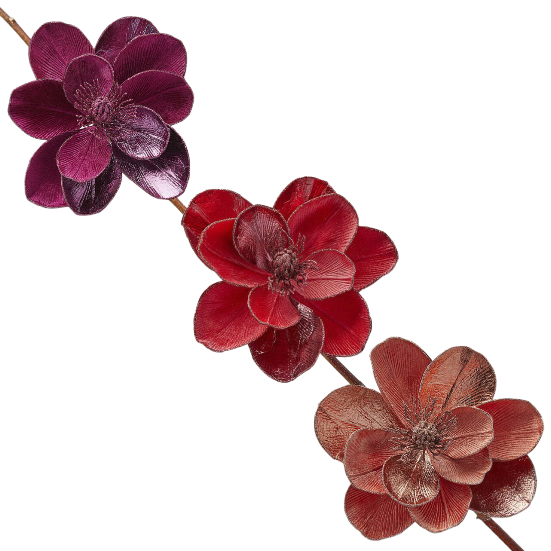 Kunstblumen Magnolia Clip Multicolor Rot D: 18 cm Edg