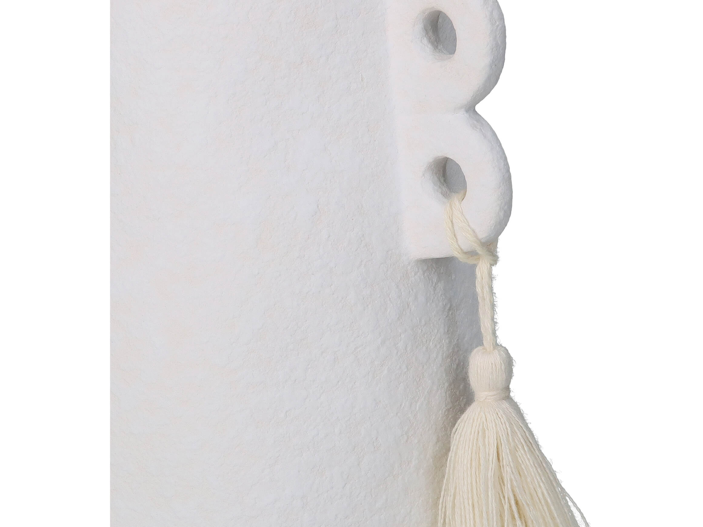 Vase Weiss mit Quasten H: 19 cm Kersten