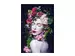 Digitaldruck auf Glas Hübsche Frau mit Blumen Perücke image LAND