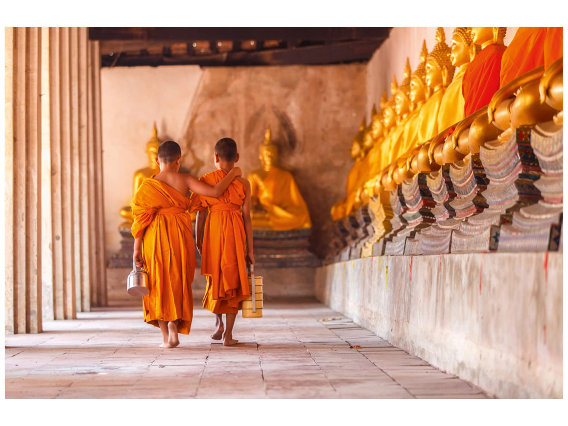 Digitaldruck auf Glas Buddhistische Mönche image LAND