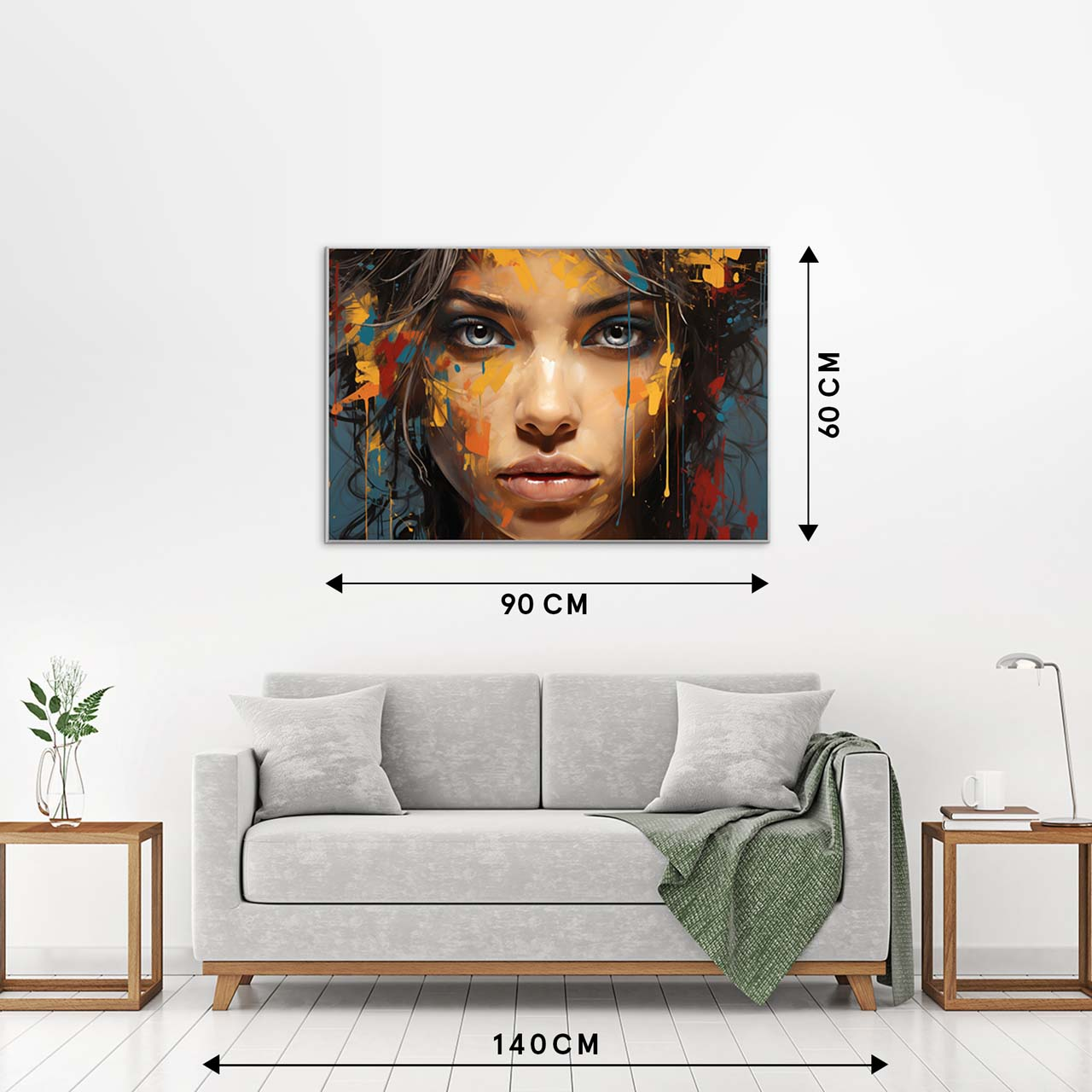 Bild mit Rahmen Grey Eyes Behind Colours image LAND