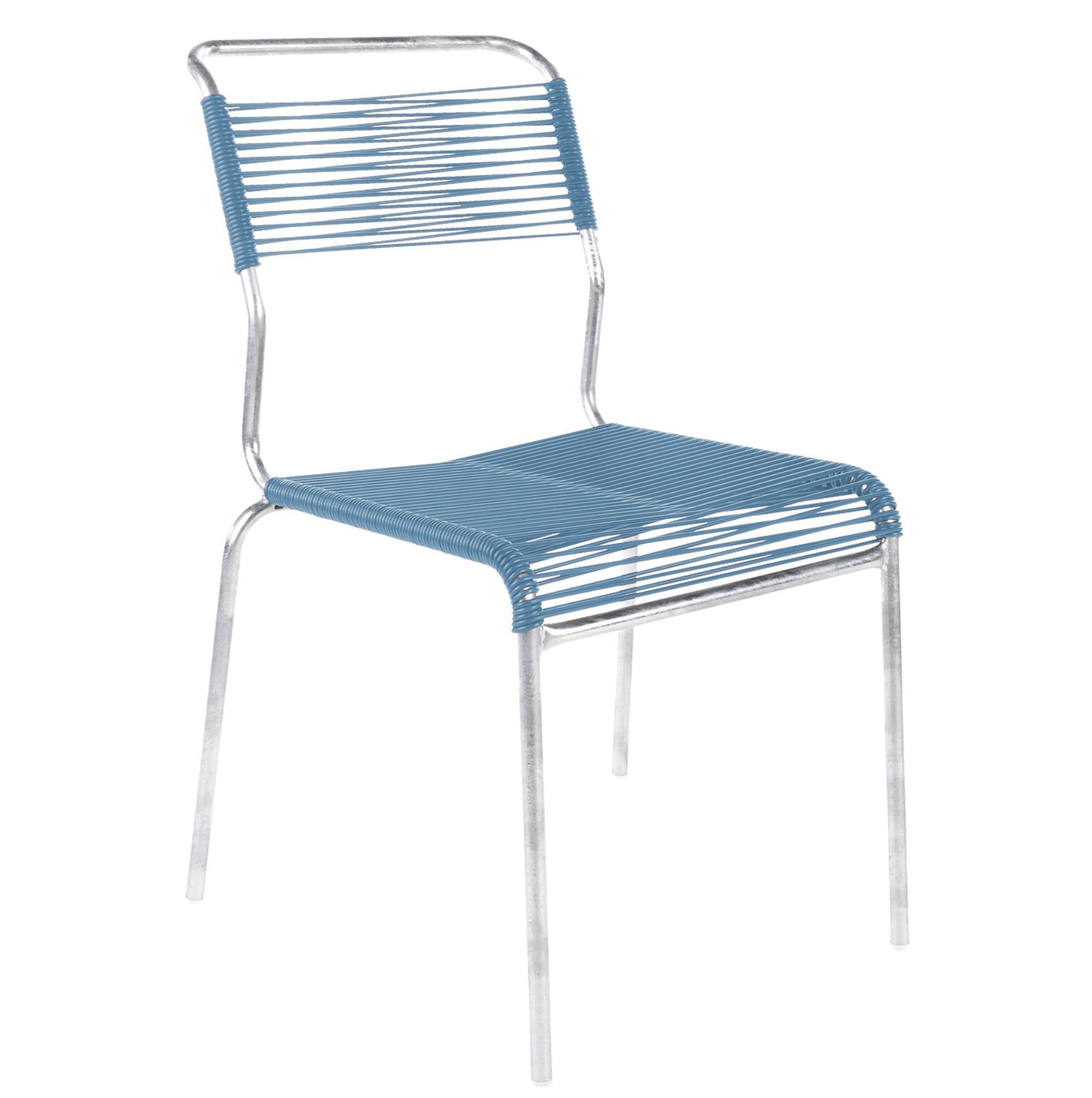 Säntis hot-dip galvanised spaghetti chair from Schaffner / Colour: pastel blue / Size: 44 x 61 cm