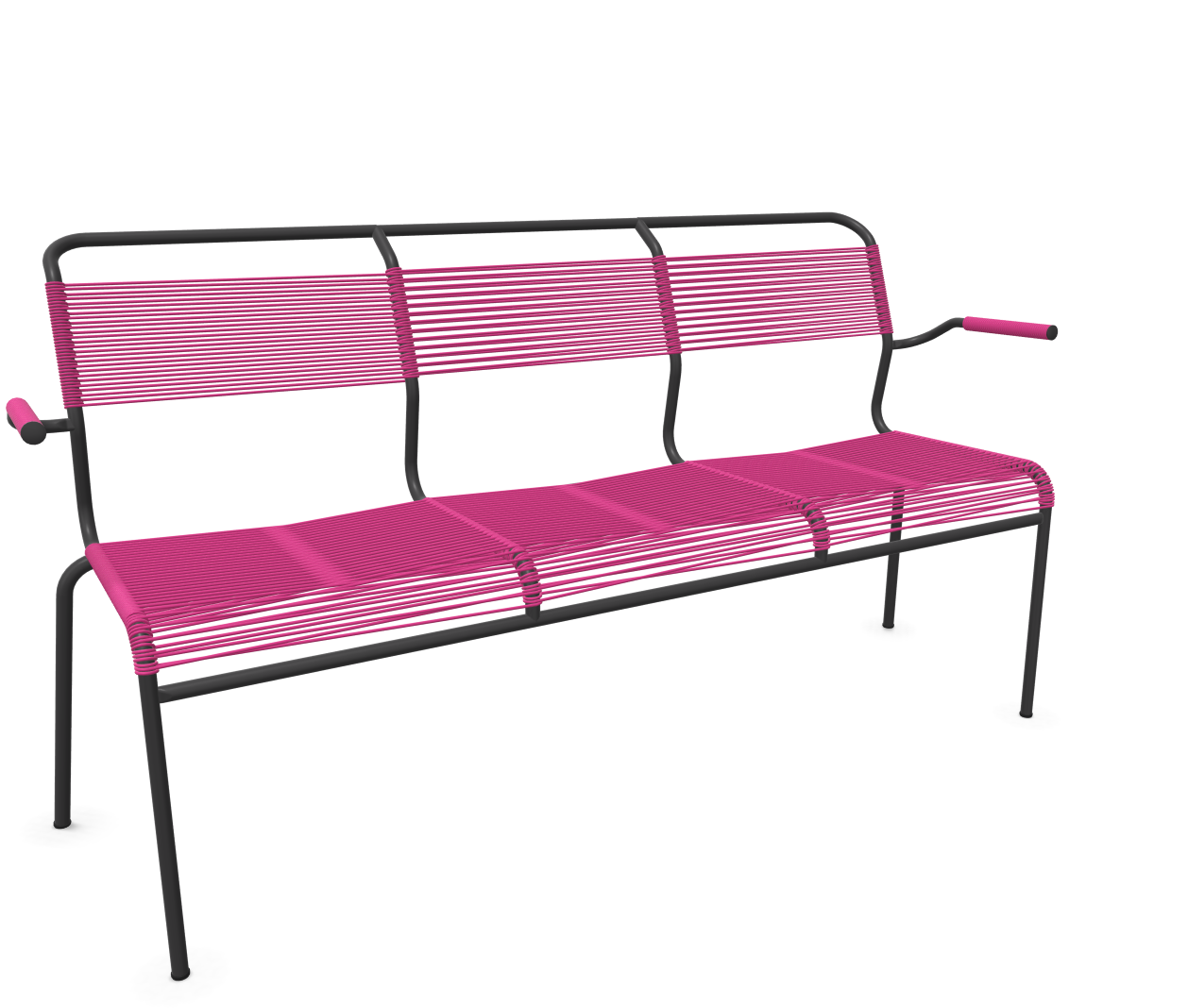 Schaffner Spaghetti-3er-Bank Säntis mit Lehne Rosa | Schubiger Möbel