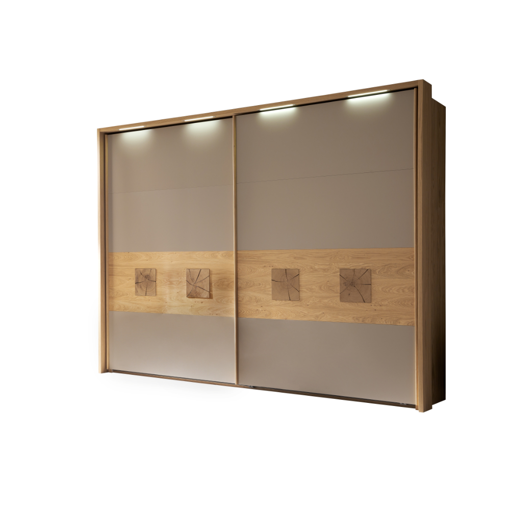 Disselkamp Schwebetürenschrank Multiline Braun | Schubiger Möbel