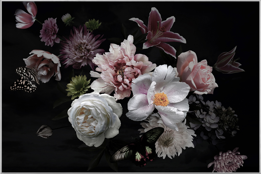 Bild mit Rahmen-Hübsches Blütenbouquet-image LAND