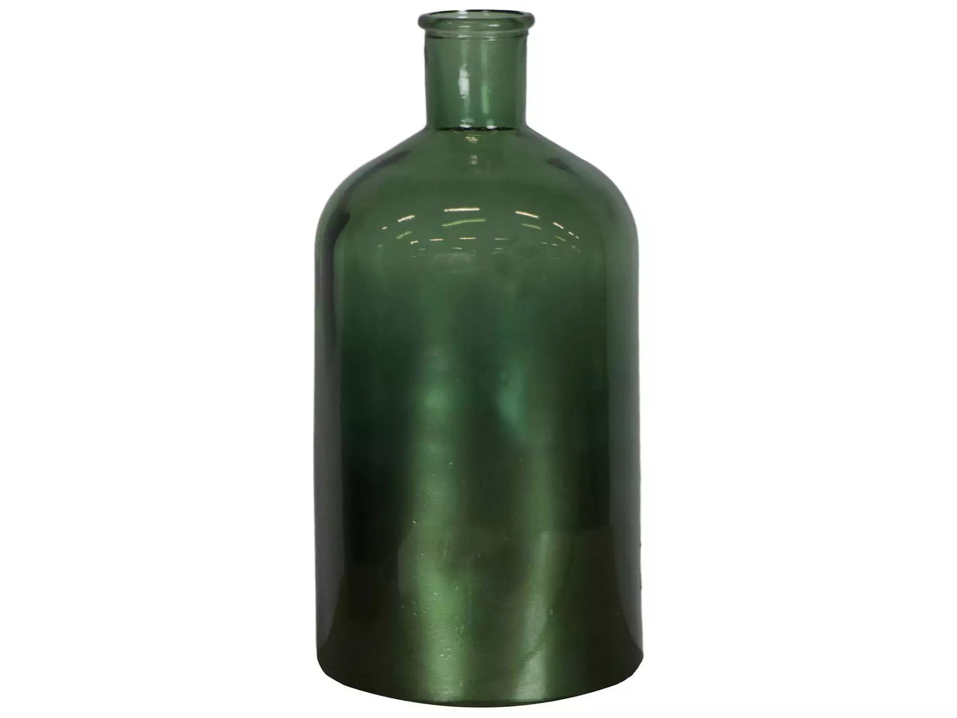 Flasche Glas Metallgrün H: 28 cm Decofinder