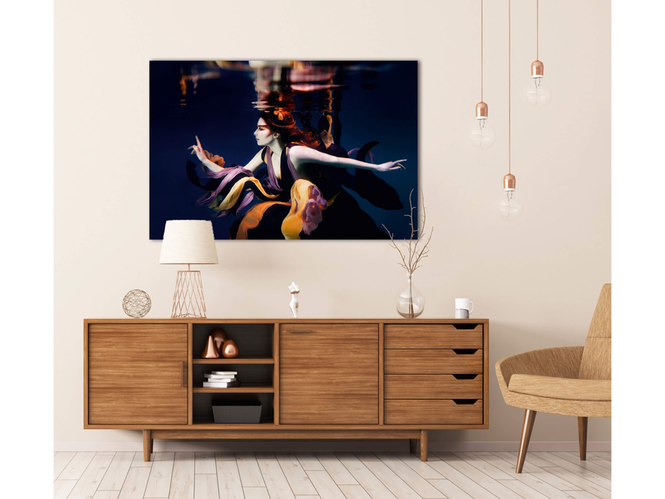 Digitaldruck auf Acrylglas Tanz Unter Wasser image LAND / Grösse: 120 x 80 cm