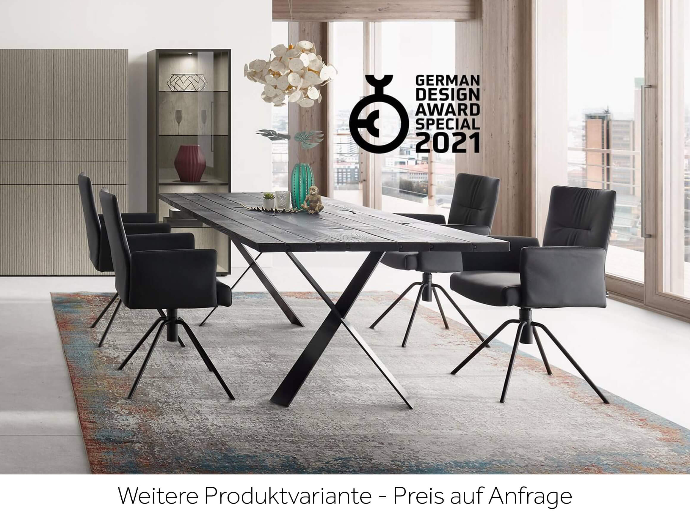 Armlehnstuhl Tally IL-Concept / Farbe: Nero / Bezugsmaterial: Leder Stoff