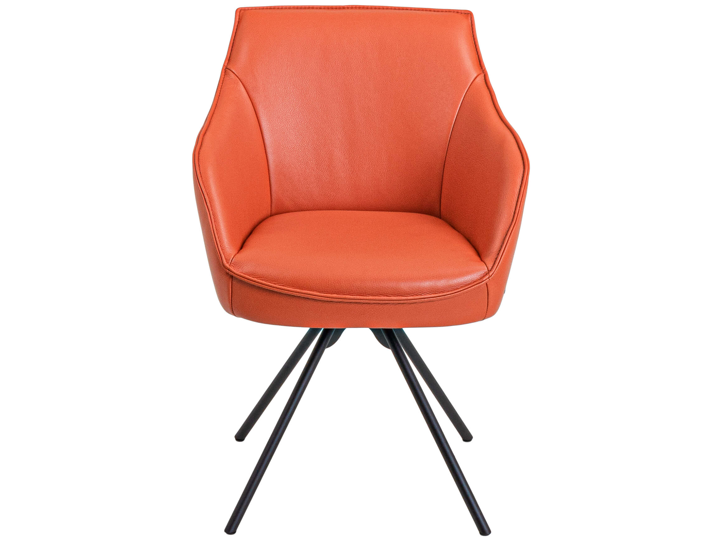 Armlehnstuhl Derek Koinor / Farbe: Orange / Bezugsmaterial: Leder