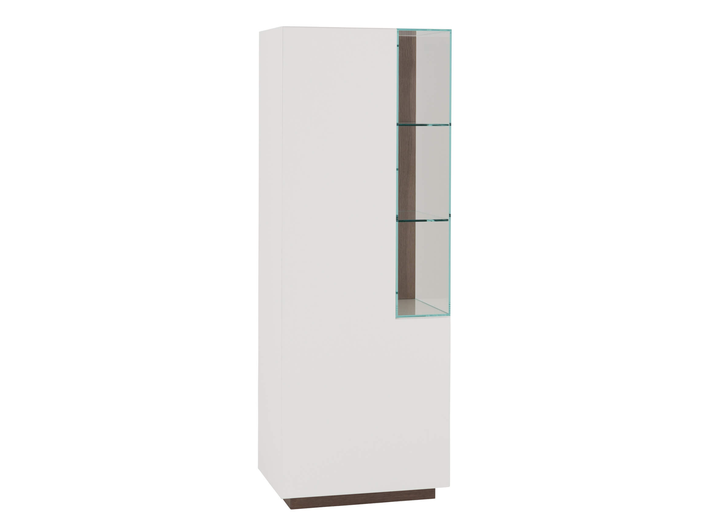 Vitrine Sona, Mdf Reinweiss, Stone Eiche, b 60 cm t 42 cm h 170 cm