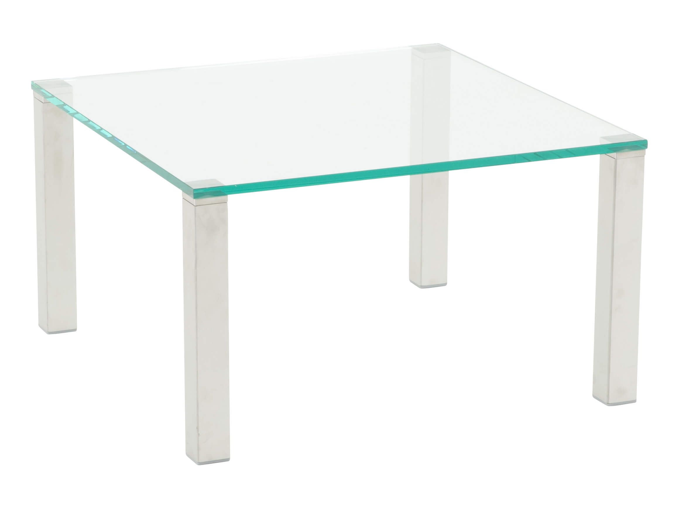 Salontisch Queen, Glas, Edelstahl, b 70 cm t 70 cm h 40 cm