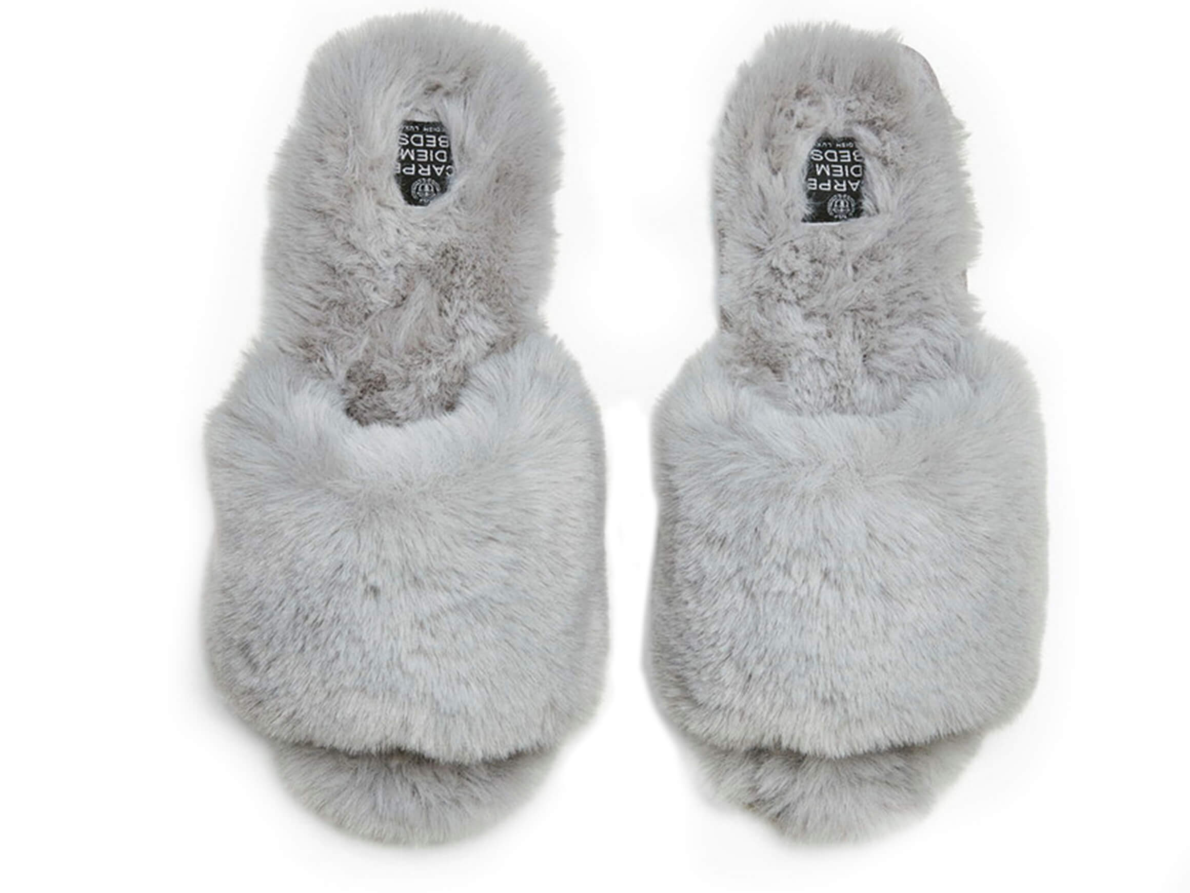 Slippers Faux-Fur Bico / Farbe: Grau