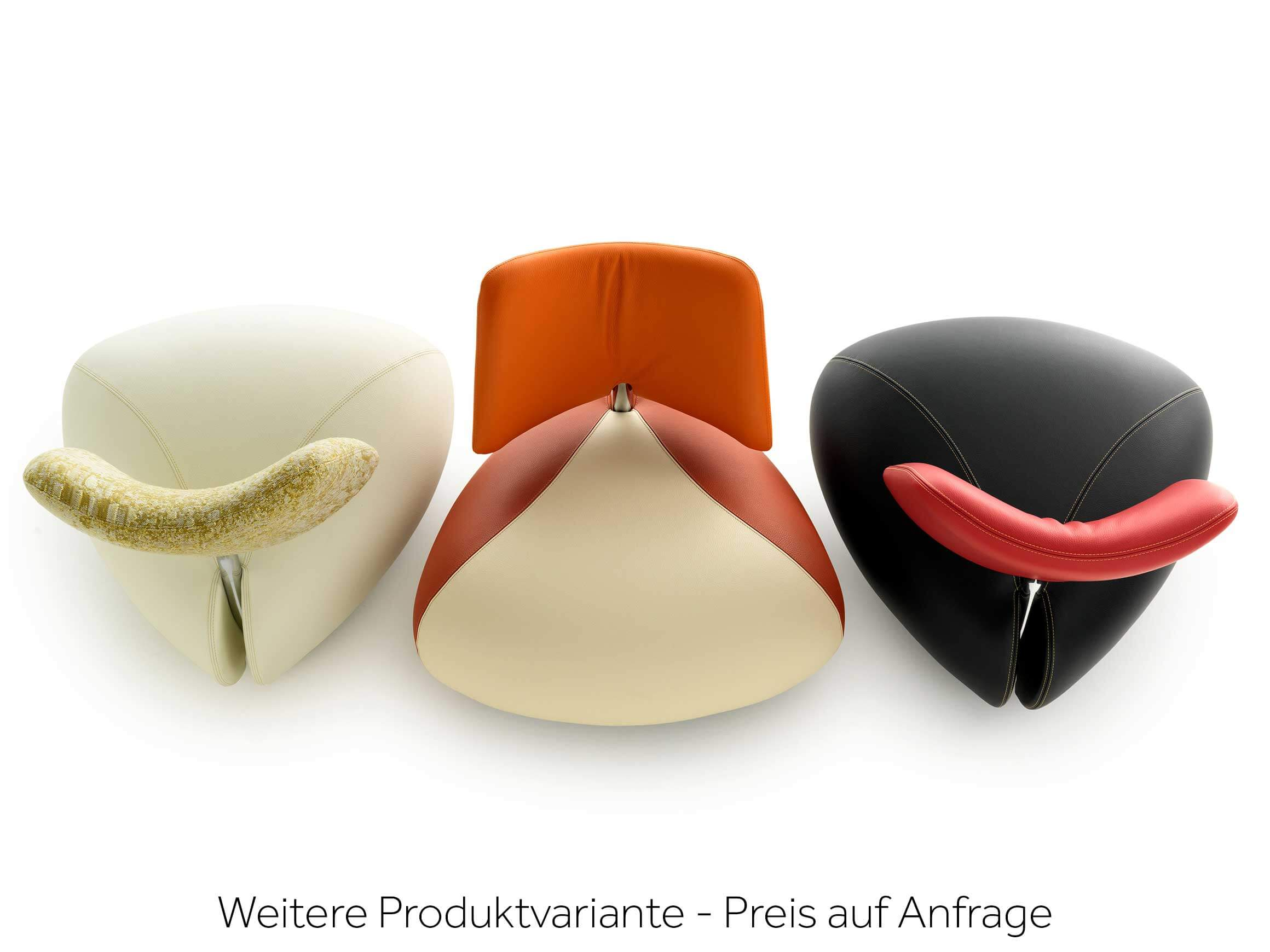 Sessel Pallone, Leder Rose-Braun, Chrom Glanz, b 86 cm