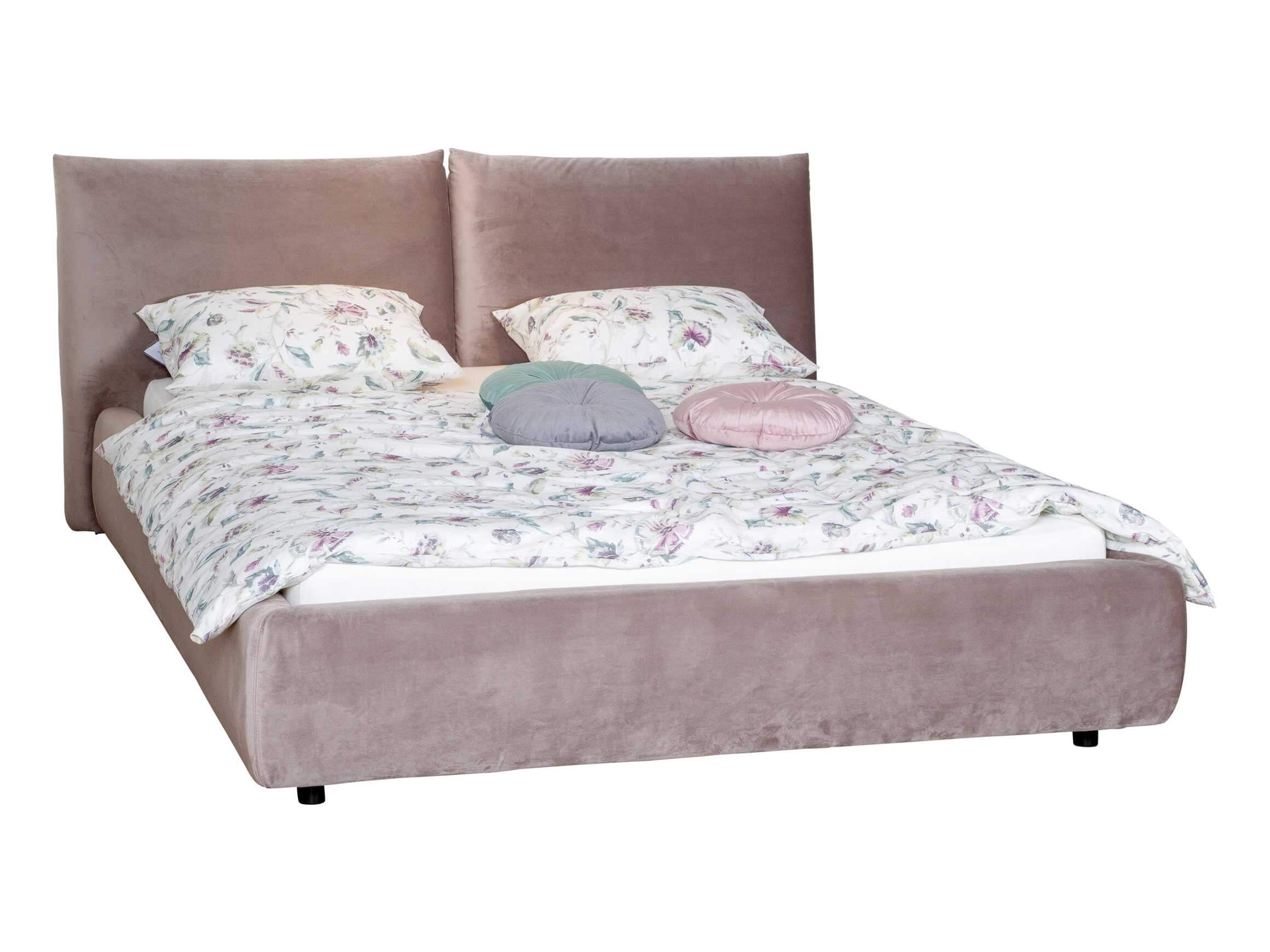 Bett Hannover, Stoff Samt Silver