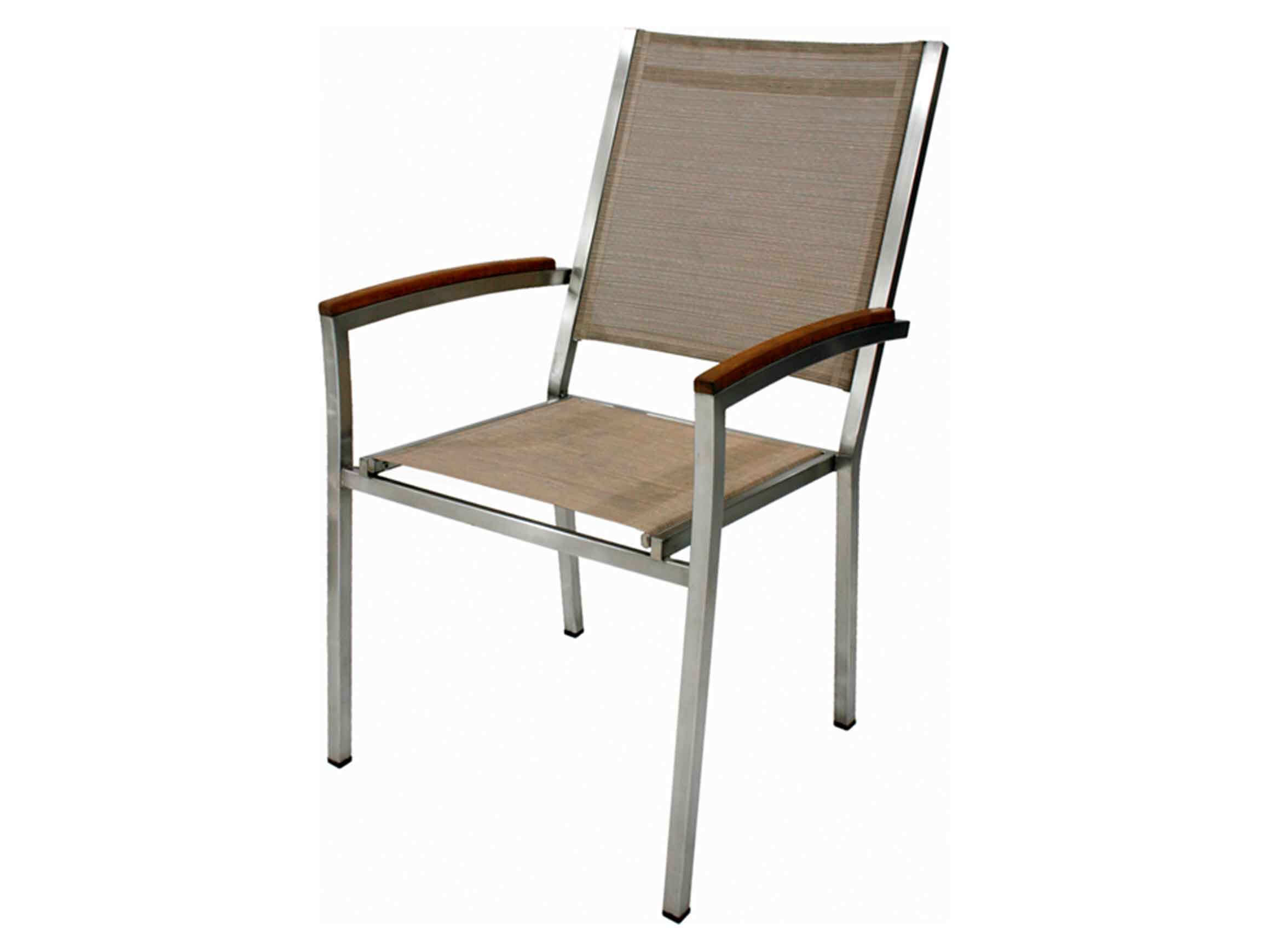 Gartenstuhl Pontiac, Textilene Espresso, Edelstahl, b