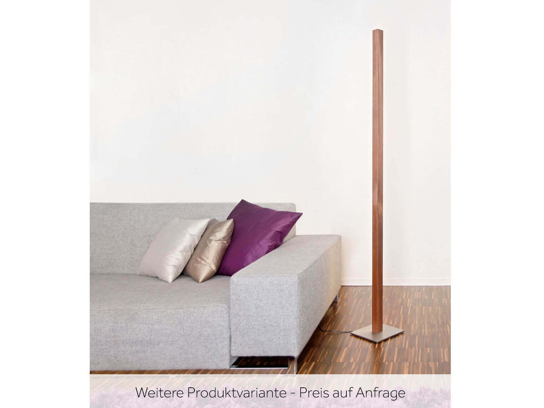 Stehleuchte Eiger, Amerik. Nussbaum, Touchdimmer, b 20