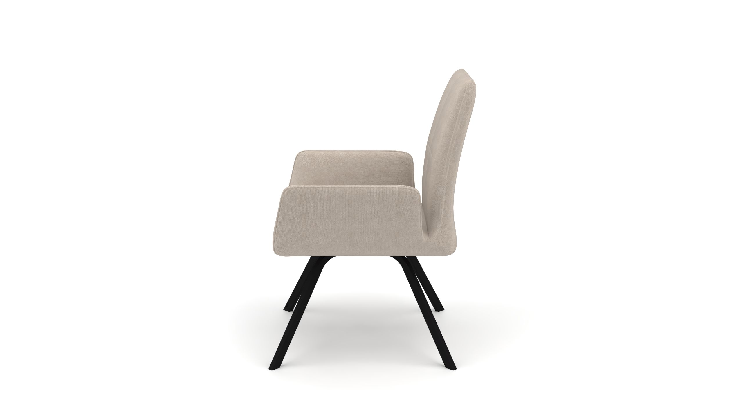 Stuhl Sirius - von UrbanDesign | Drehfunktion, Fuss schwarz, Stoff Desert