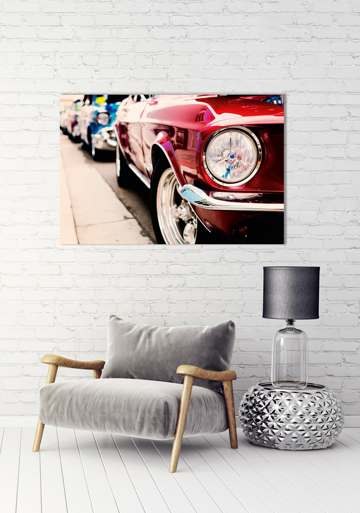 Alubild-Roter Oldtimer-image LAND