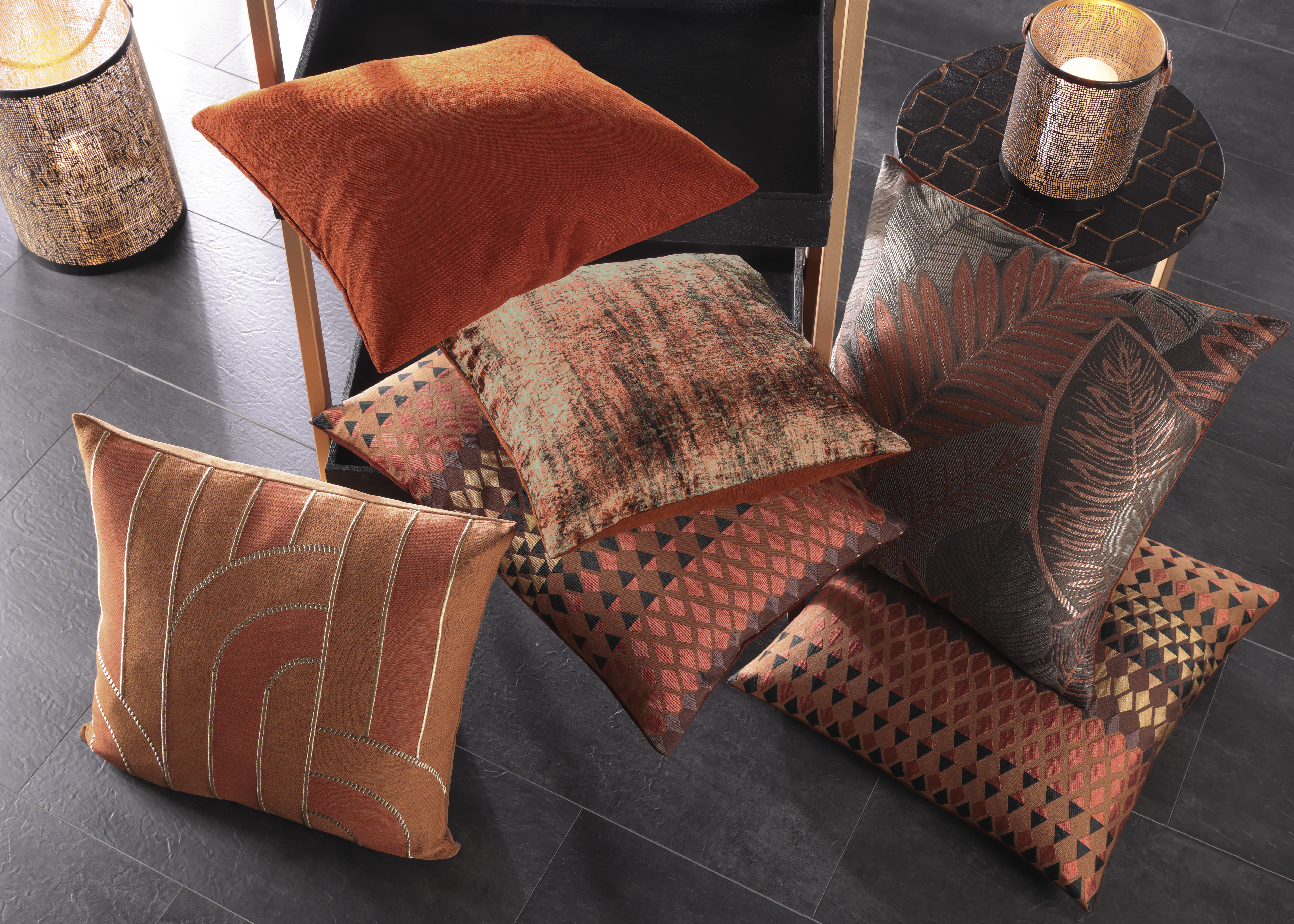 Kissenhülle Ritmo Zimt B: 45 cm Gözze Ambiente Trendlife / Farbe: Zimt