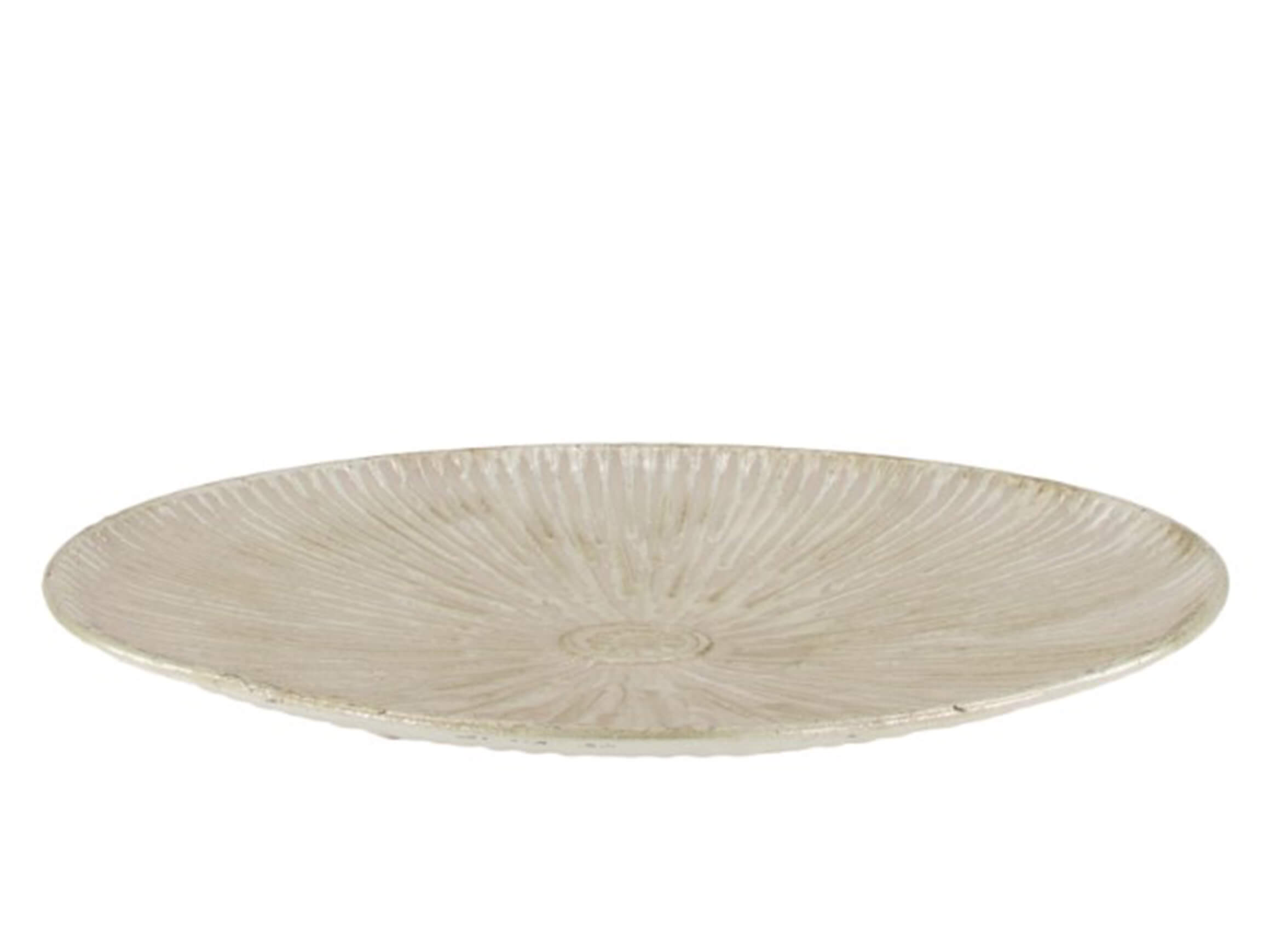 Dijk Tablett Metall, Silber Gewischt H: 6 cm  | Schubiger Möbel