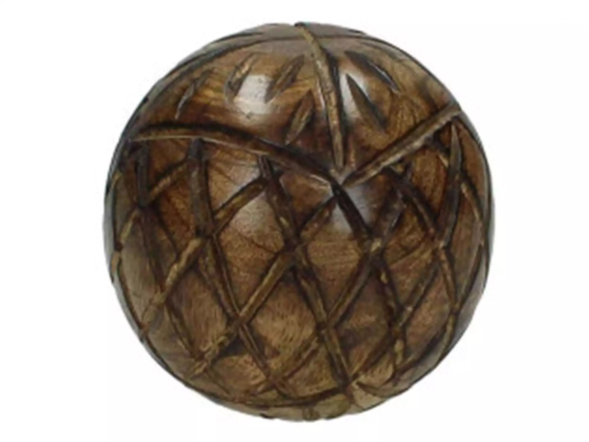 Kugel mit Ornament Holz Braun 10cm