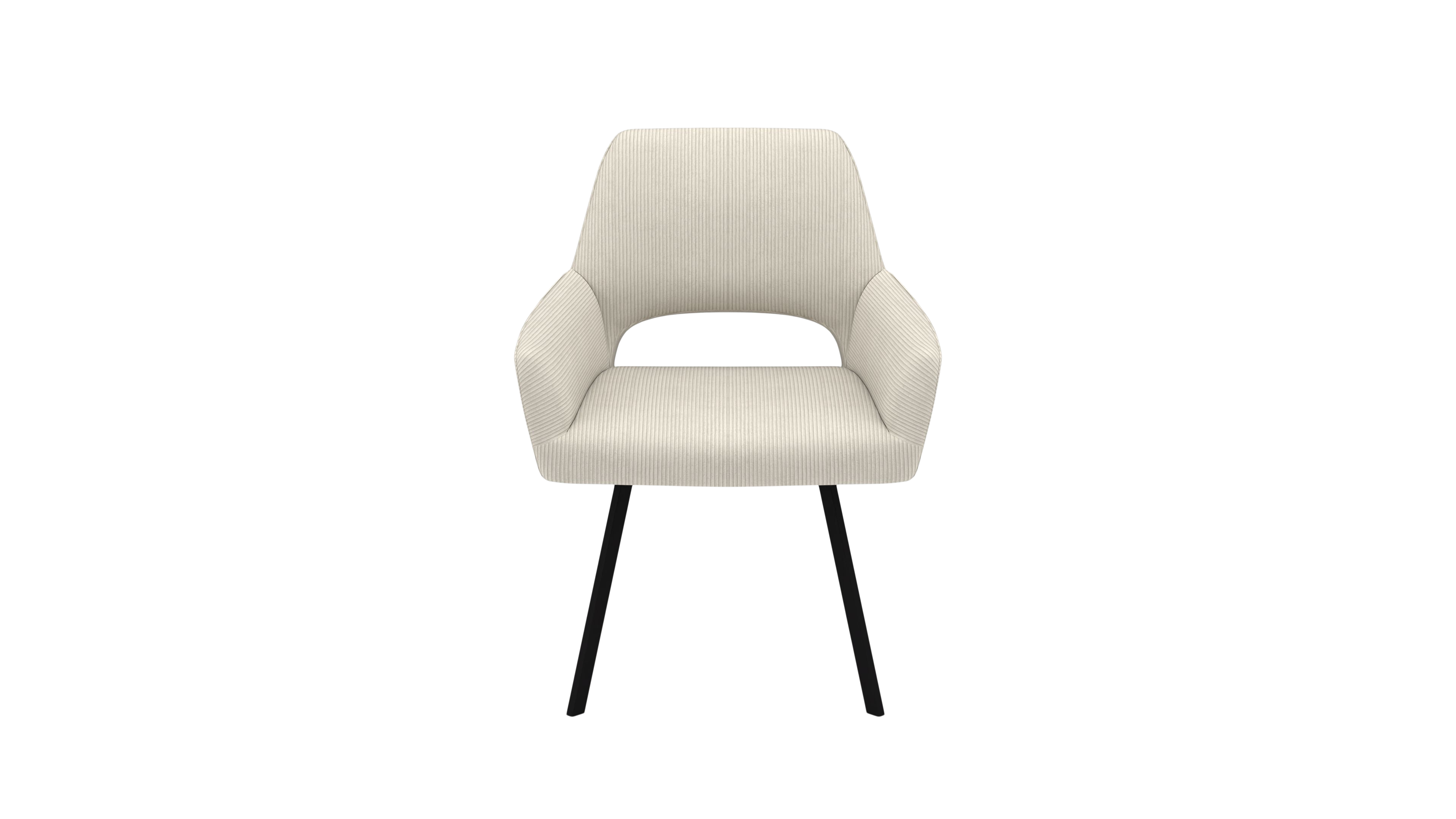 Chair Vega - by UrbanDesign | Swivel Function, Matte Black Base, Cream Fabric