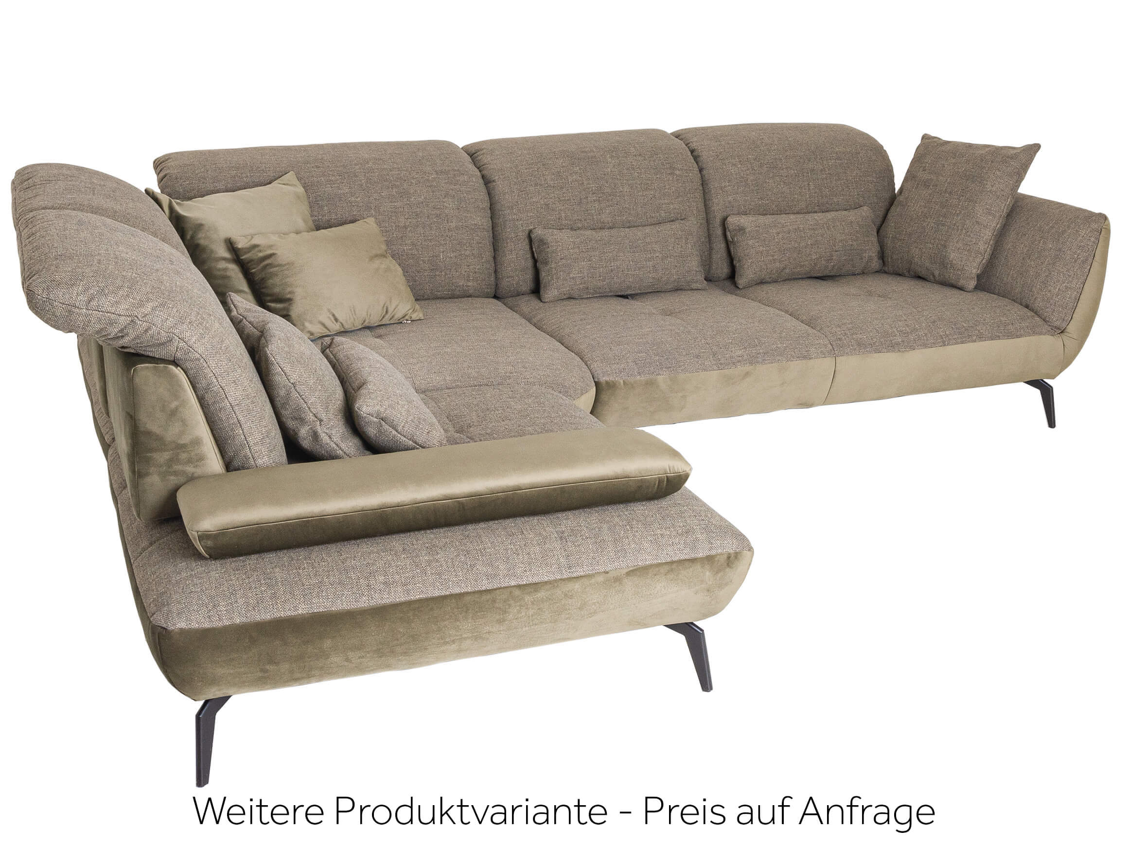 Ecksofa Nebraska Basic Steinpol / Farbe: Khaki Olive / Bezugsmaterial: Stoff