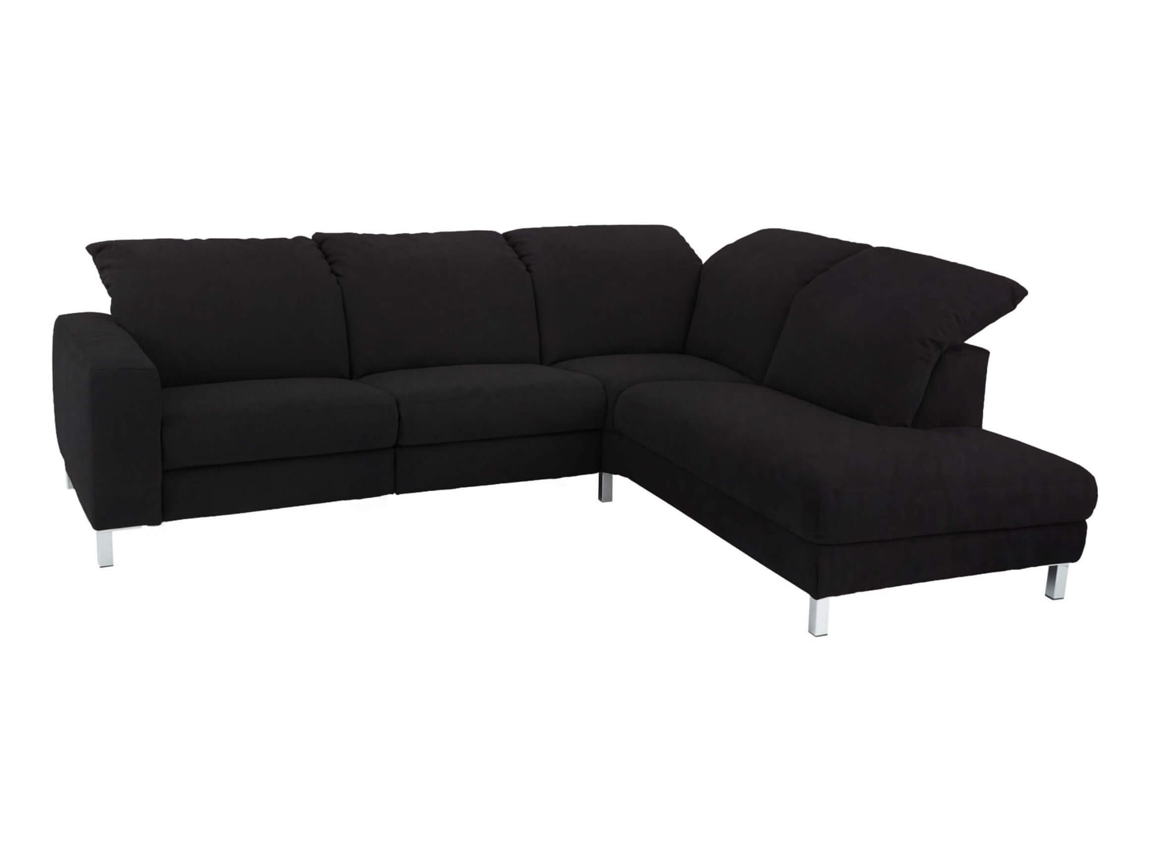 Canapé d'angle Hohoe Basic Candy / Couleur : noir / Matériau : cuir Basic