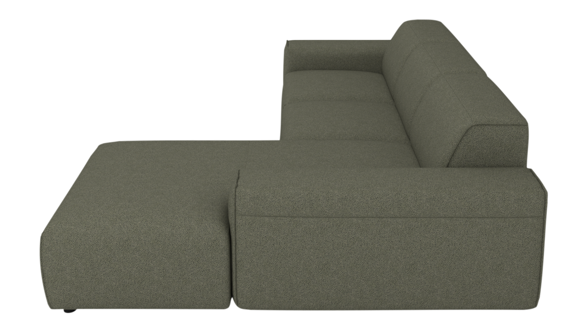 Ecksofa #1 Venus rechts - UrbanDesign / Farbe: Moos / Bezugsmaterial: Stoff