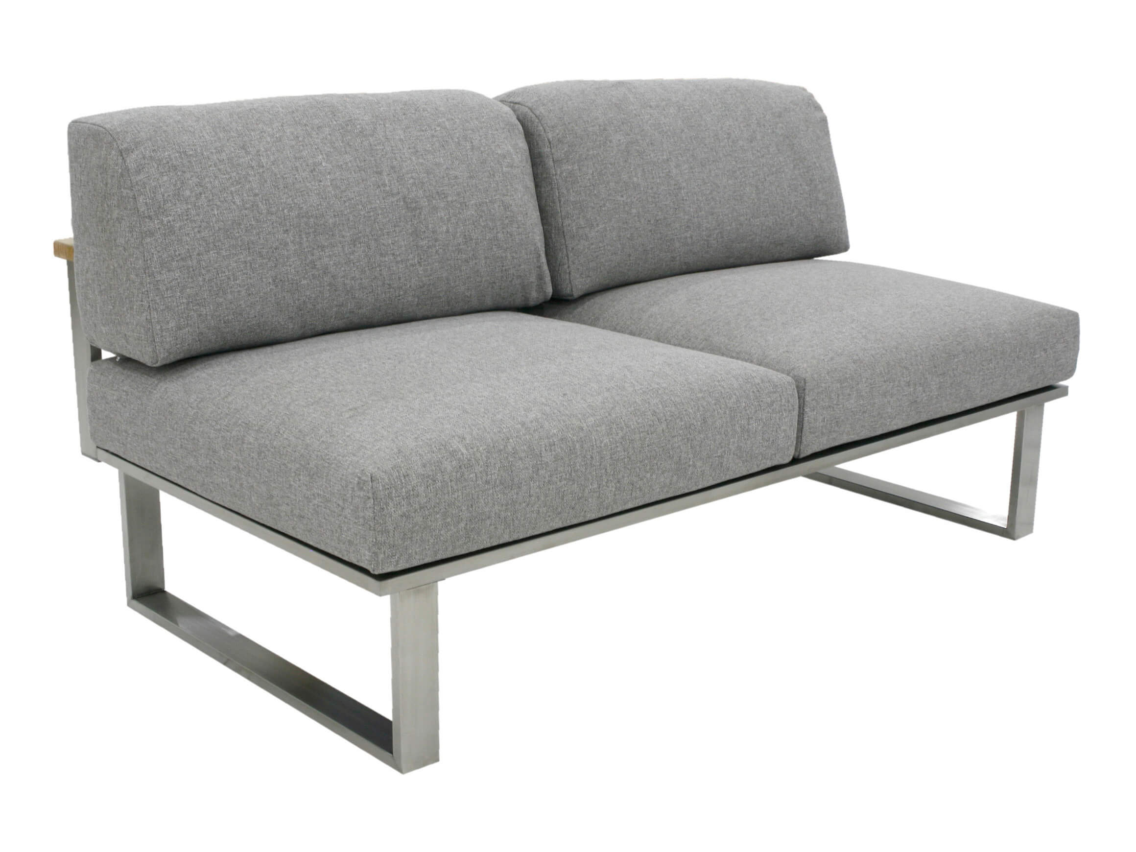 2er Gartenlounge Belvedere, Edelstahl, Teak, b 148 cm t