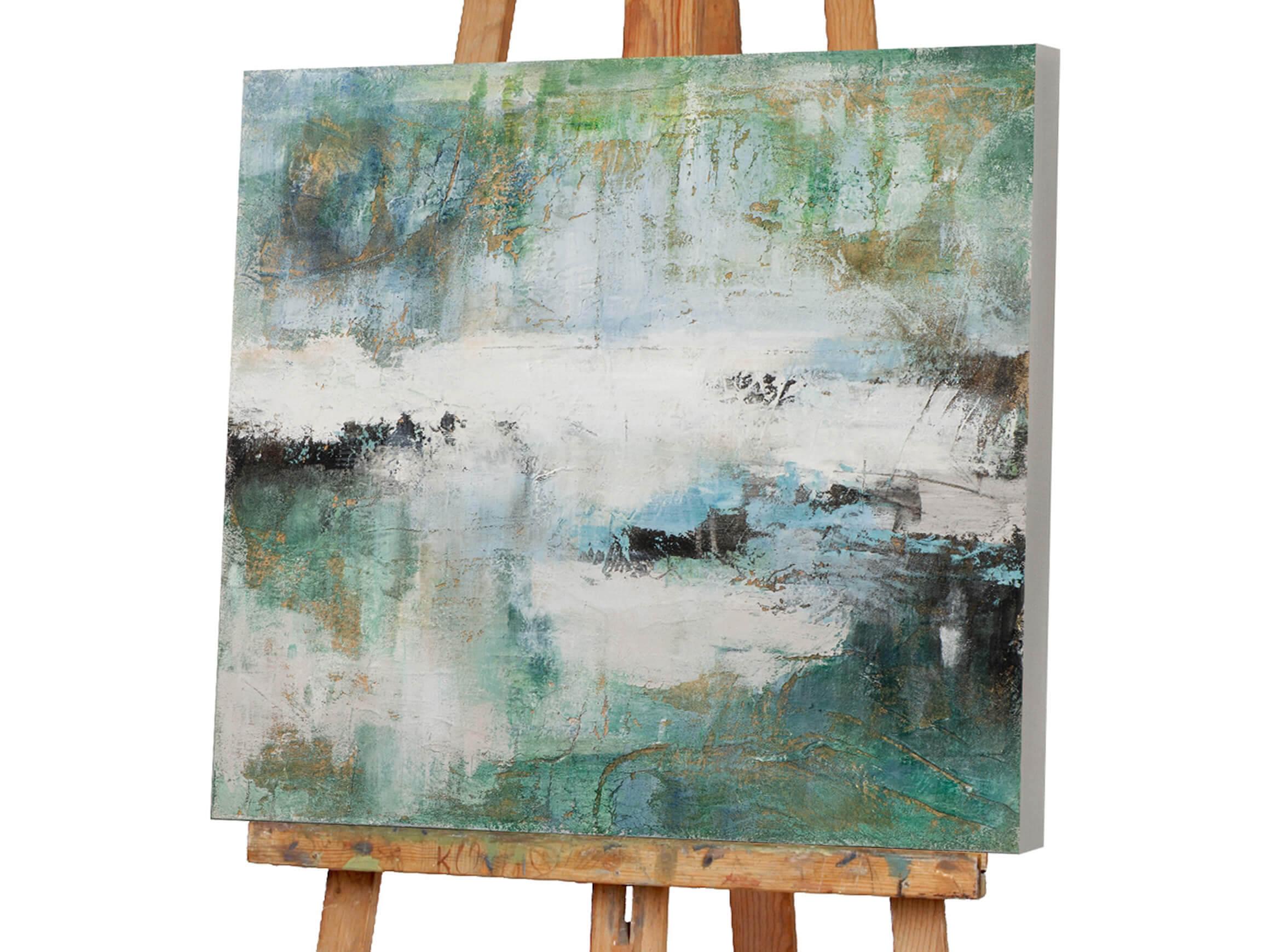 Bild Farbkomposition in Weiss und Jadegrün 3 image LAND