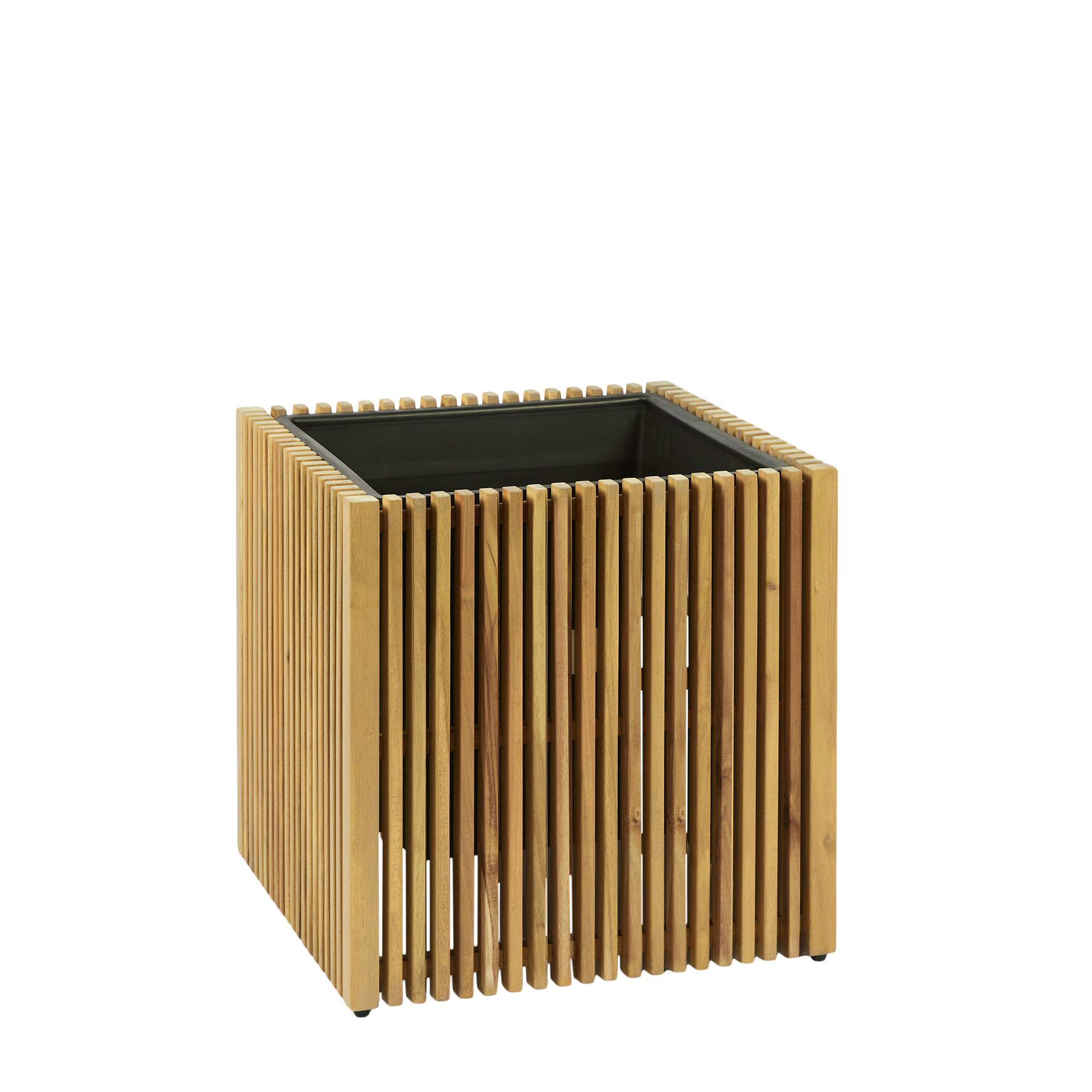 Pot à fleurs lattes en bois H : 50 cm Edg