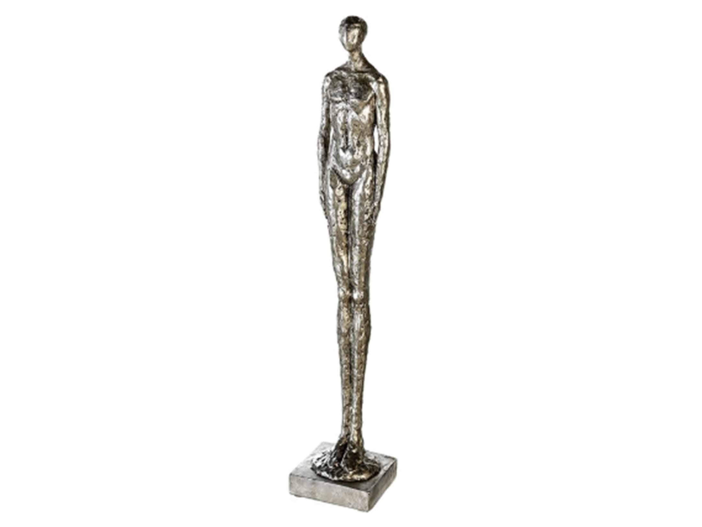 Gilde Figur Mann Antik Silber H: 80 cm Grau | Schubiger Möbel
